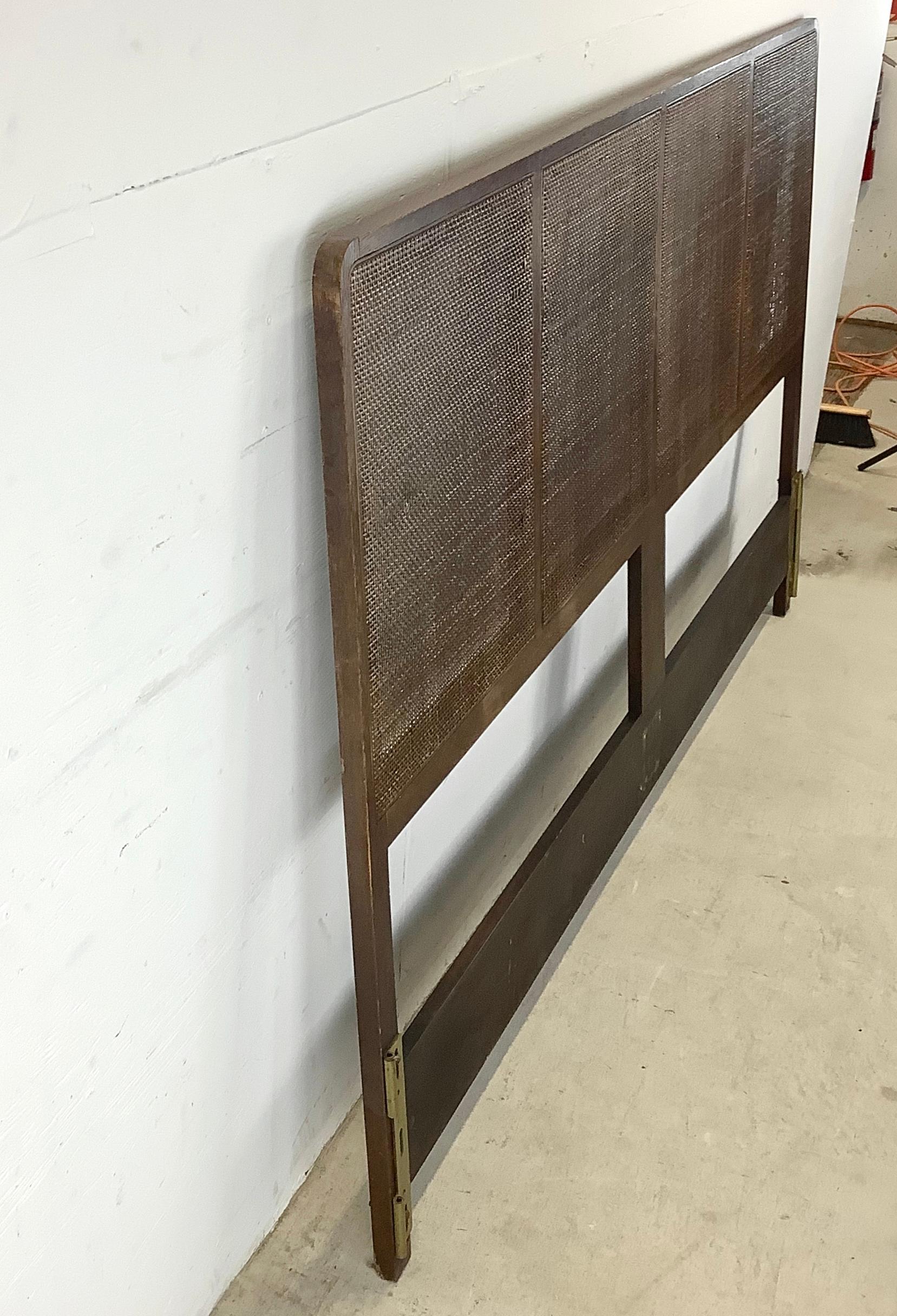 20th Century Mid-Century King Size Cane Front Headboard For Sale