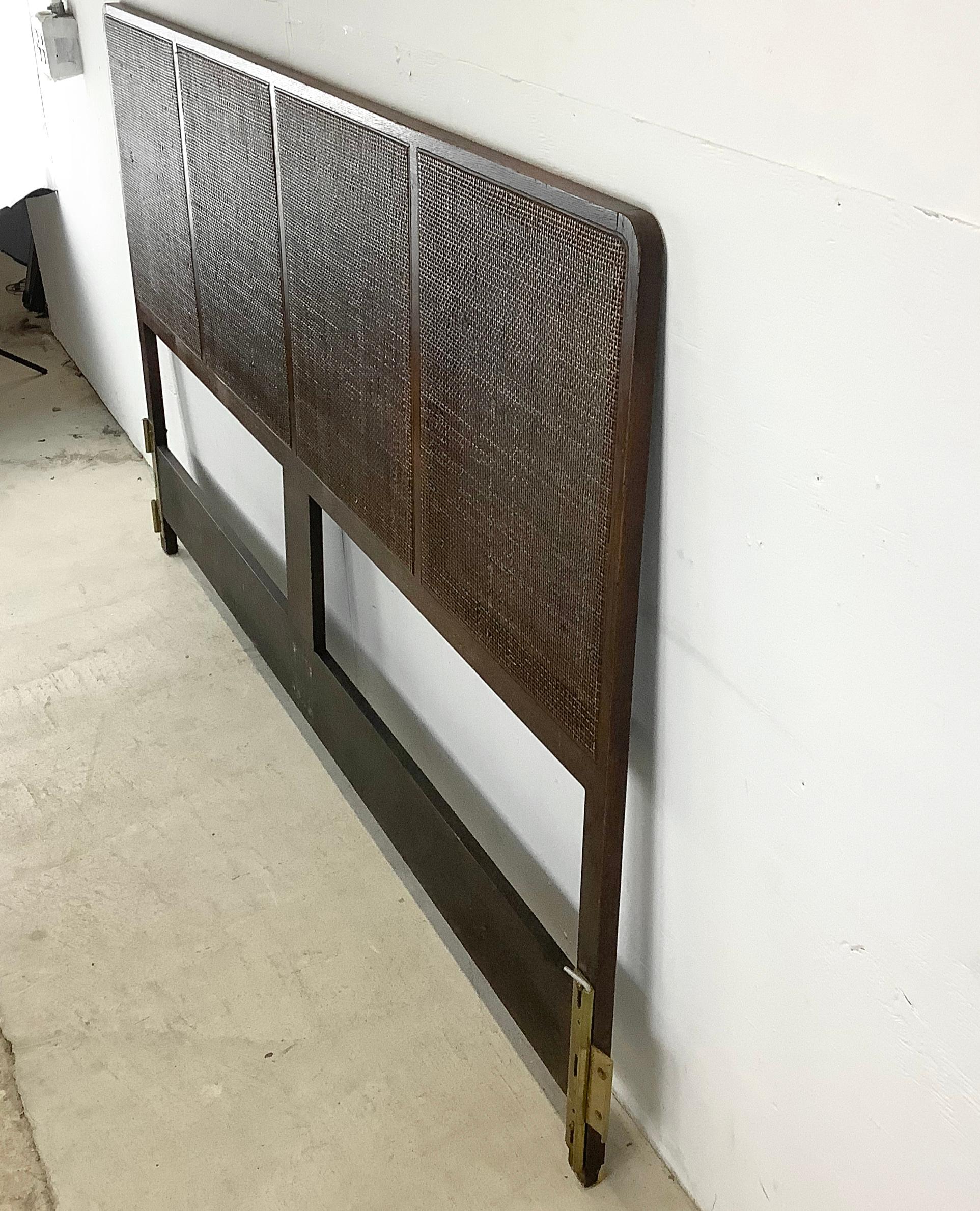 Mid-Century King Size Cane Front Headboard For Sale 1