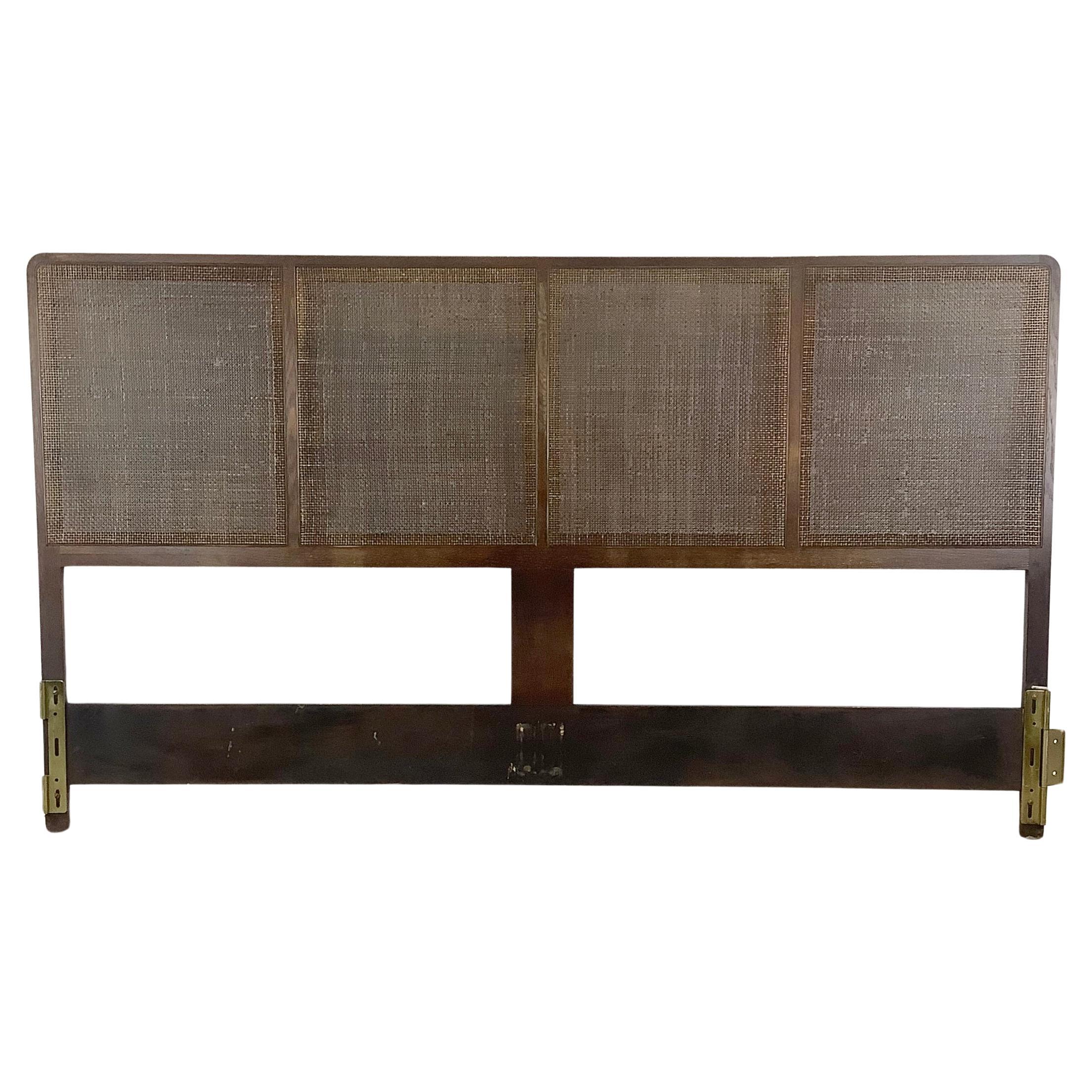 Mid-Century King Size Cane Front Headboard