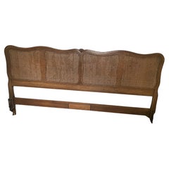 Retro Mid Century King Size Caned Headboard Bed Hollywood Frame Davis Cabinet Company