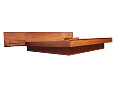 Midcentury King Size Teak Platform Bed