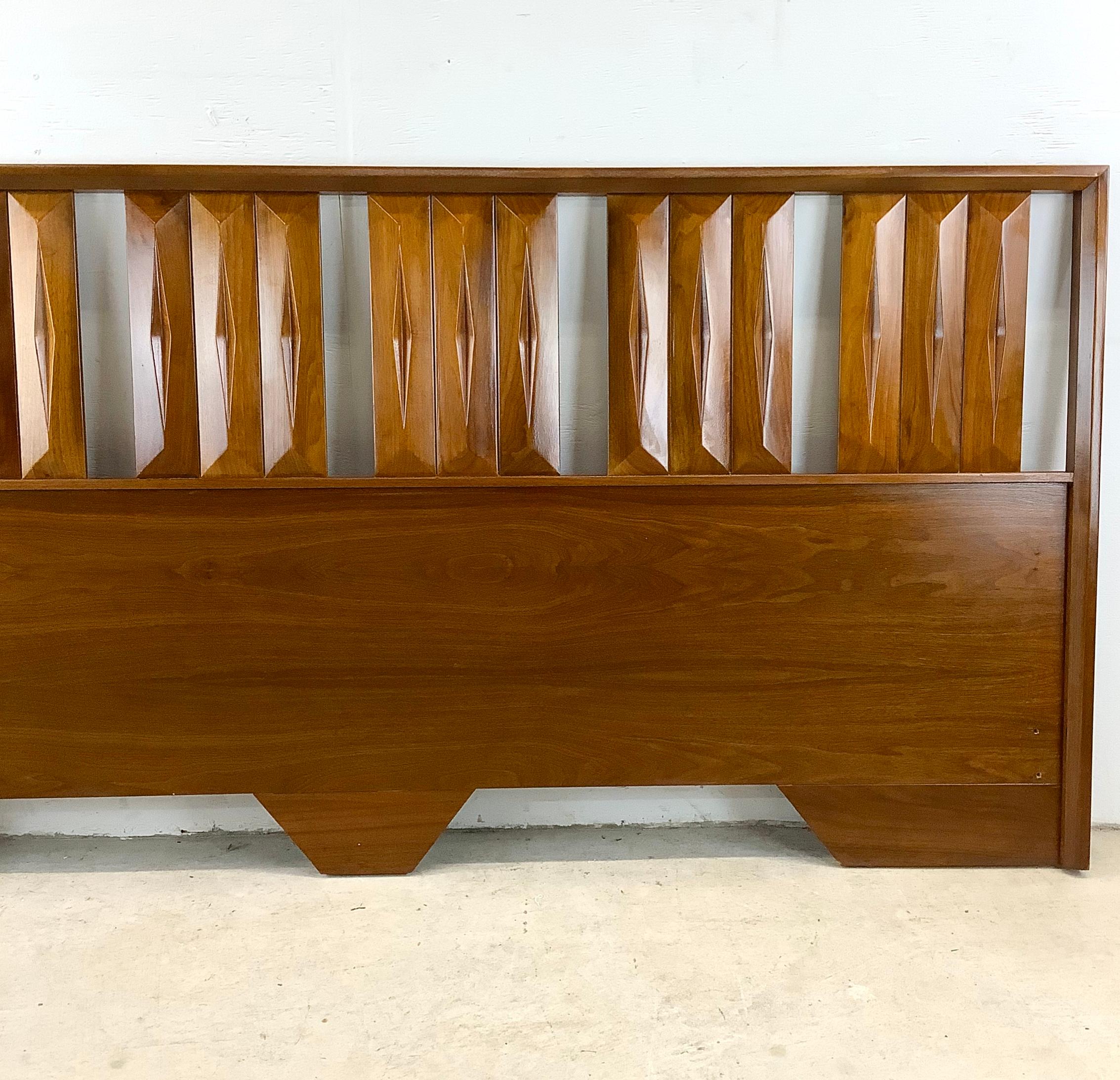 Other Mid-Century King Size Walnut Headboard attr. Albert Parvin for James Cameron For Sale