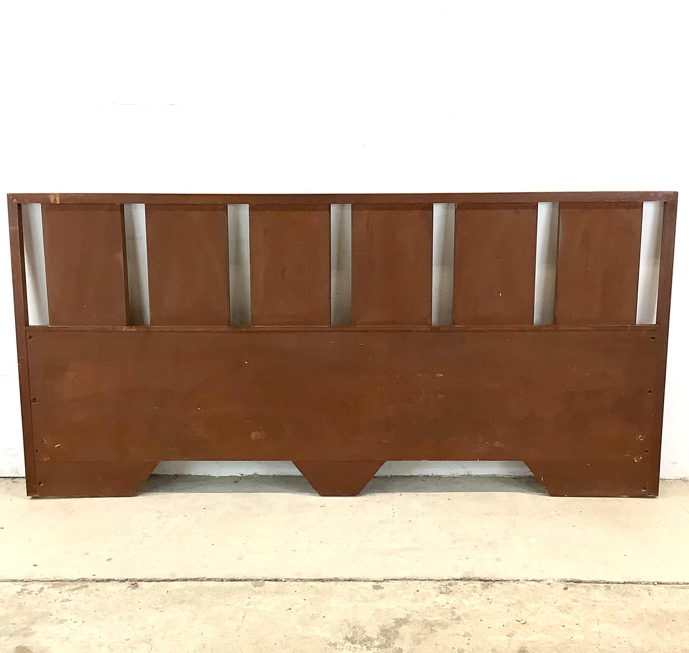 Mid-Century King Size Walnut Headboard attr. Albert Parvin for James Cameron In Good Condition For Sale In Trenton, NJ
