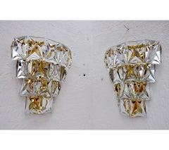 Mid-Century Kinkeldey Crystal Sconces - a Pair