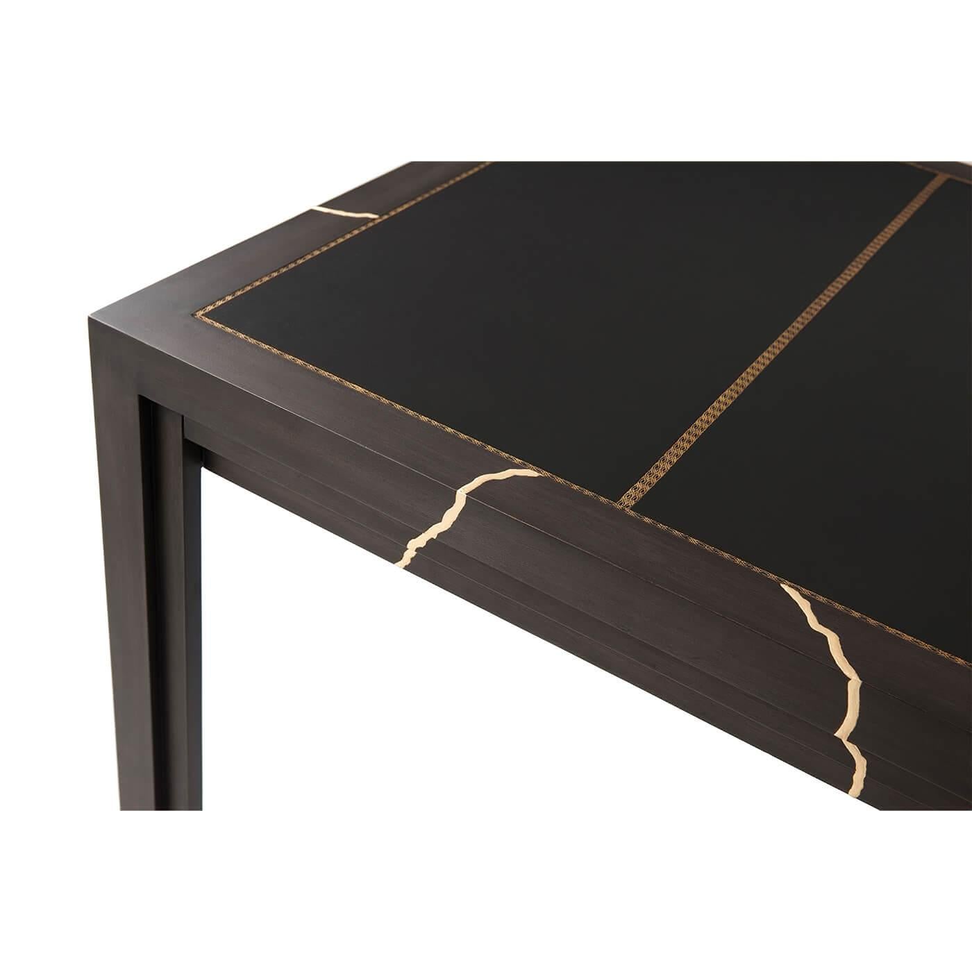 Leather Midcentury Kintsugi Desk