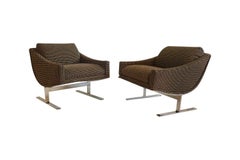 Mid Century Kipp Stewart “Arc Lounge Chairs” for Directional