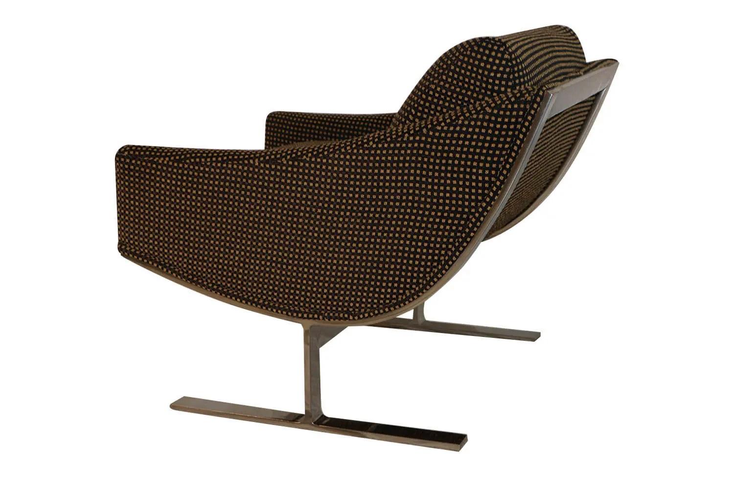 American Mid Century Kipp Stewart “Arc Lounge Chairs” for Directional For Sale
