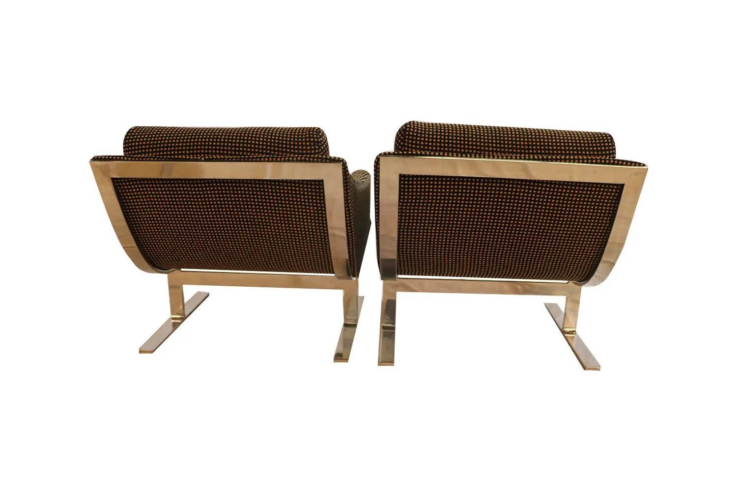 Mid Century Kipp Stewart “Arc Lounge Chairs” for Directional For Sale 1