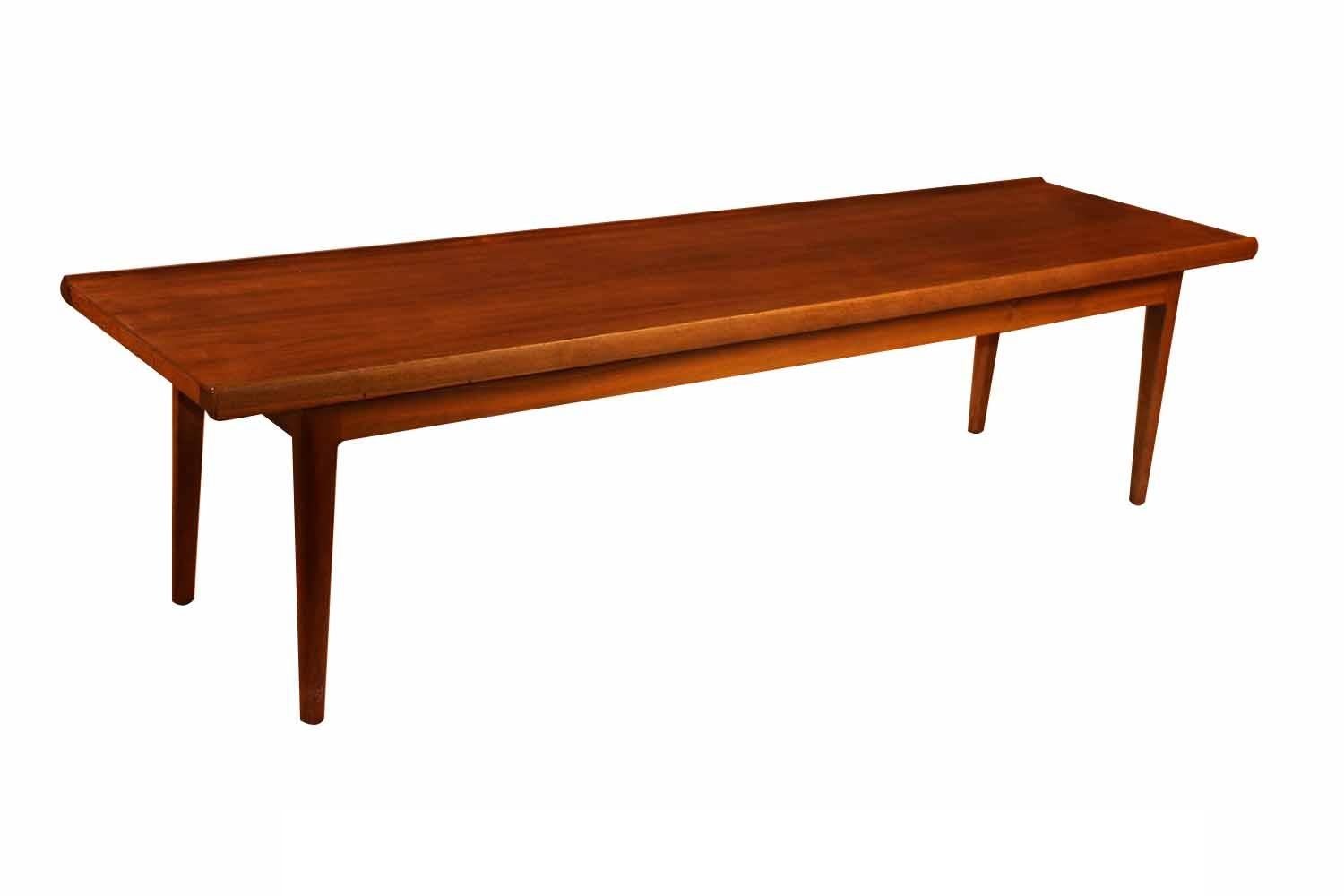 Walnut Mid Century Kipp Stewart Drexel Coffee Table Bench For Sale