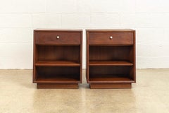 Midcentury Kipp Stewart for Drexel Declaration Wood Nightstand Tables, a Pair