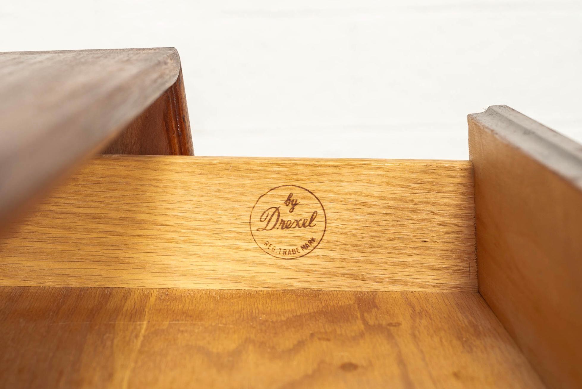 Midcentury Kipp Stewart for Drexel Declaration Wood Nightstand Tables, a Pair For Sale 2