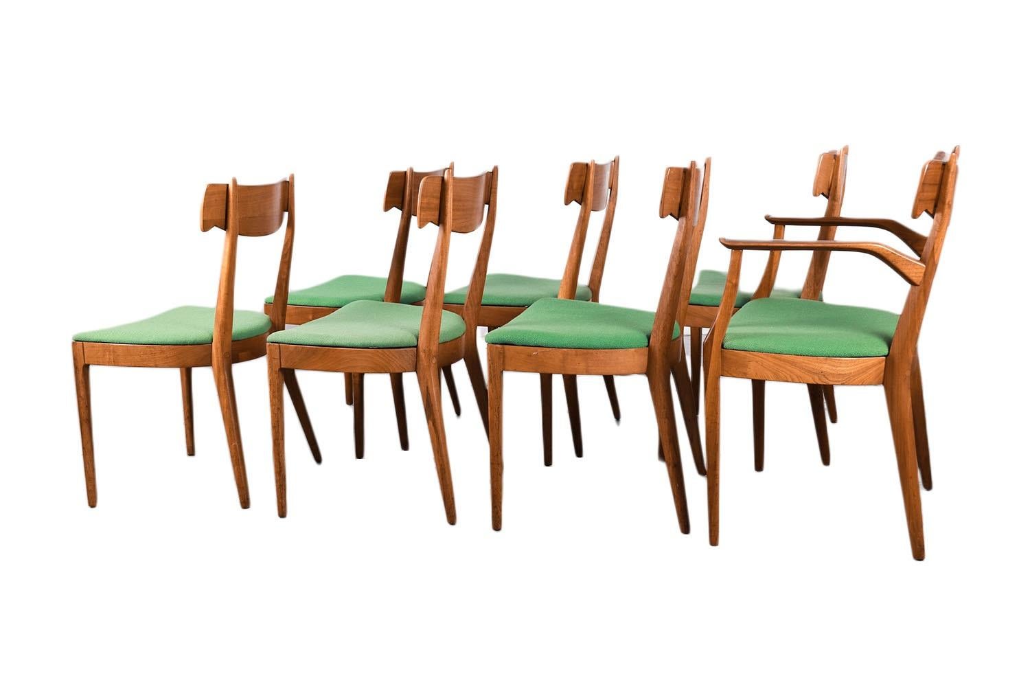 Mid Century Kipp Stewart for Drexel Dining Chairs Set of 7 In Good Condition In Baltimore, MD