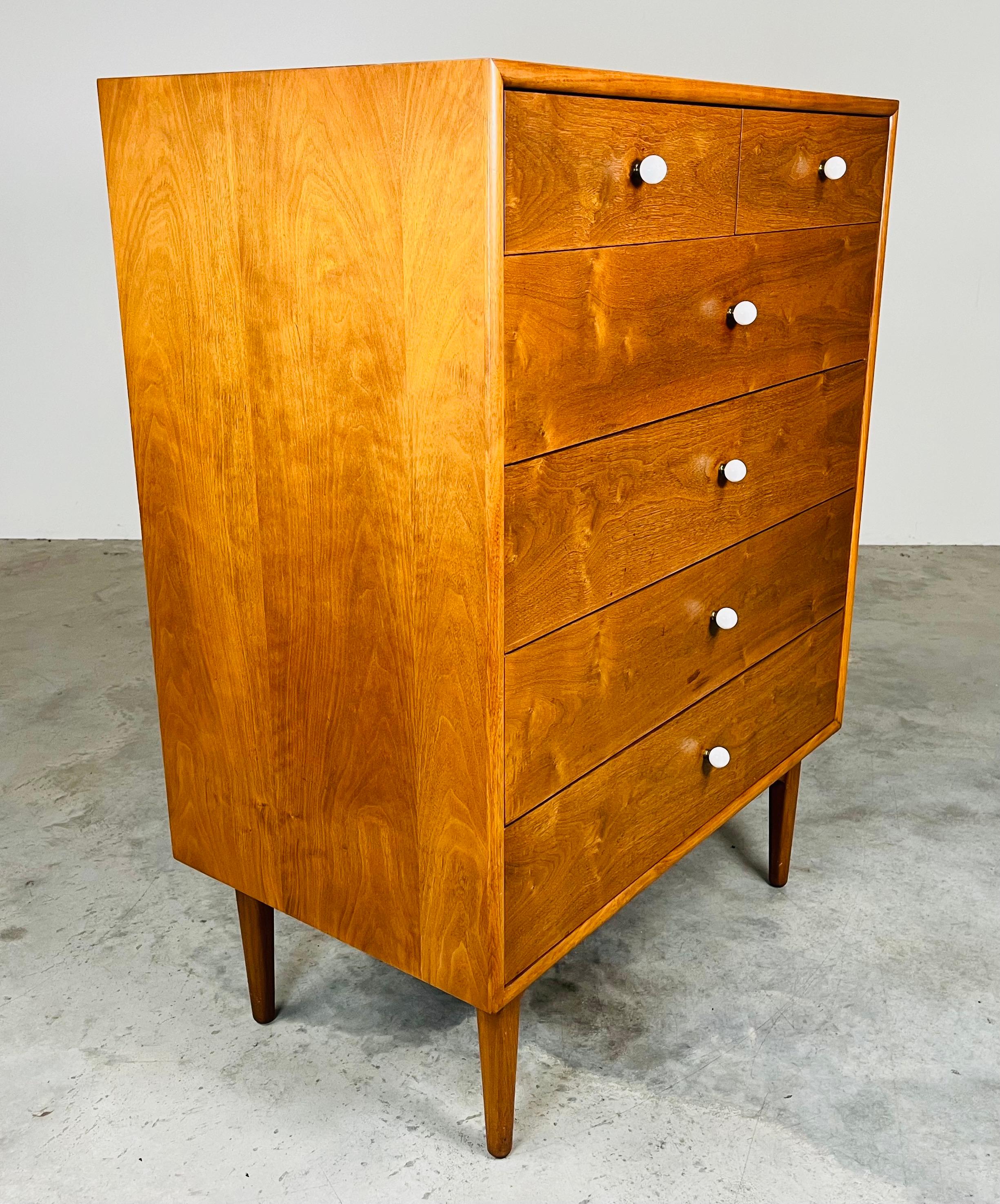Mid-Century Modern Mid-Century Kipp Stewart For Drexel Highboy Gentlemen’s Chest of Drawers Dresser