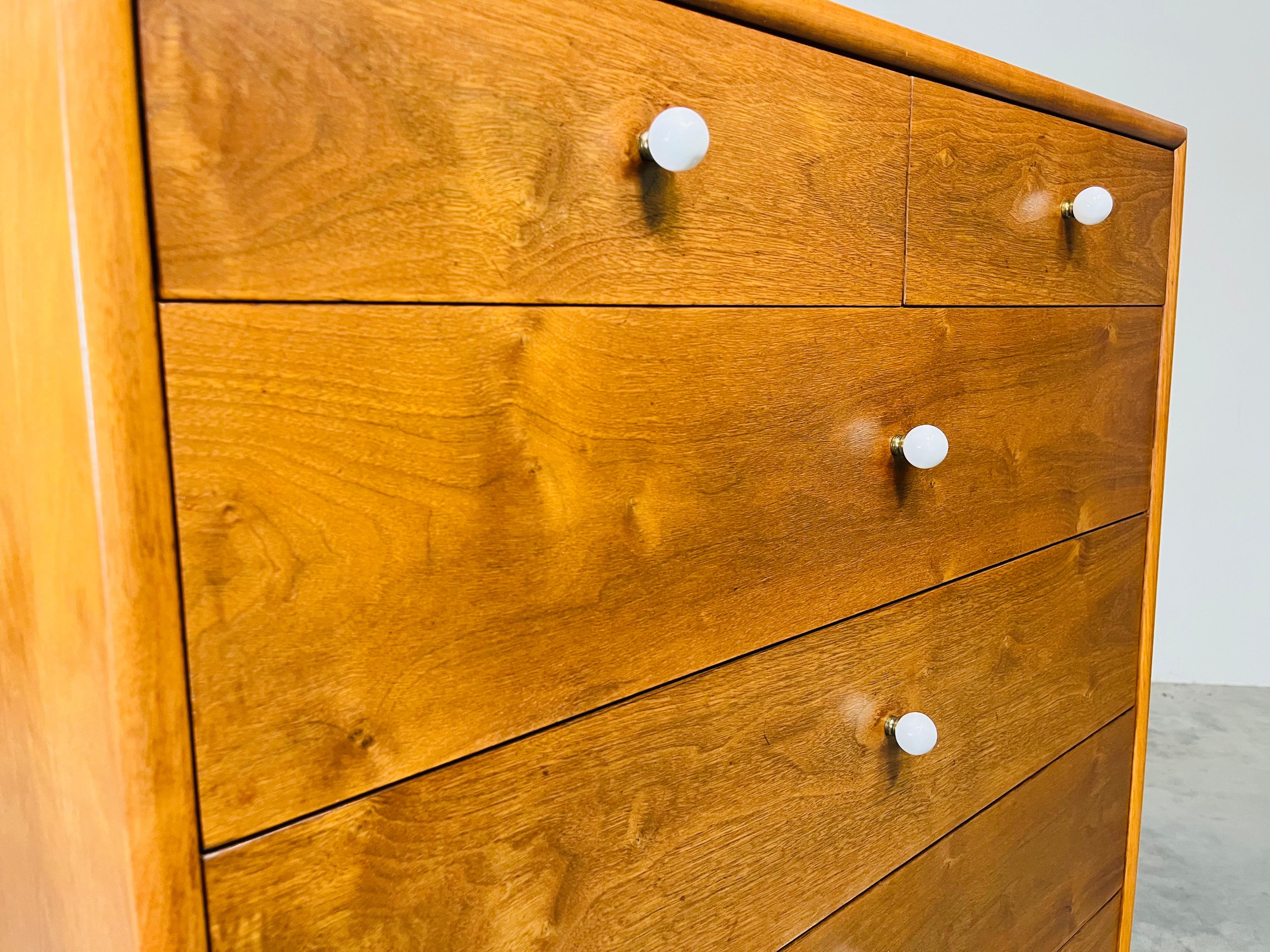 Mid-Century Kipp Stewart For Drexel Highboy Gentlemen’s Chest of Drawers Dresser In Excellent Condition In Southampton, NJ