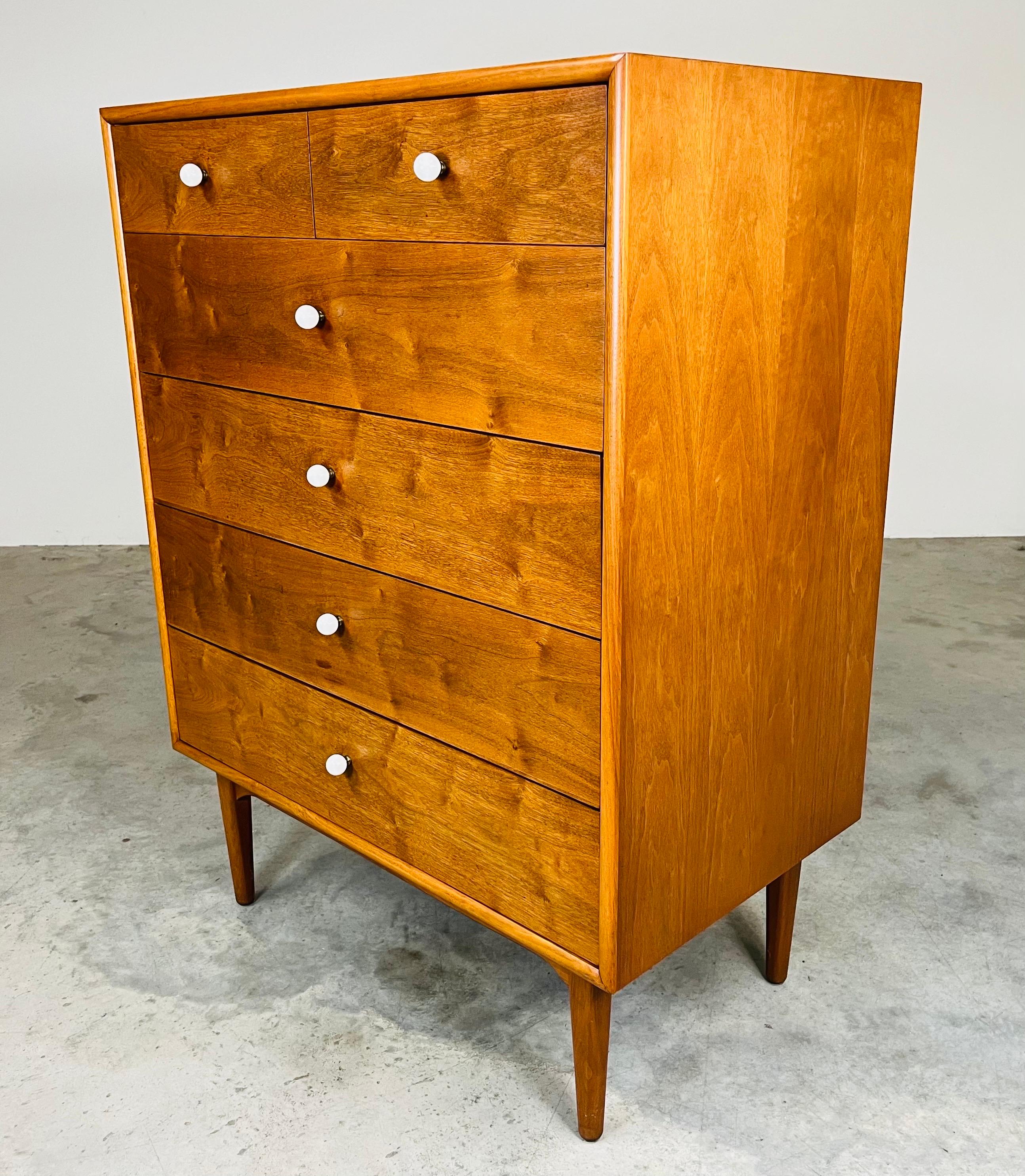 20th Century Mid-Century Kipp Stewart For Drexel Highboy Gentlemen’s Chest of Drawers Dresser