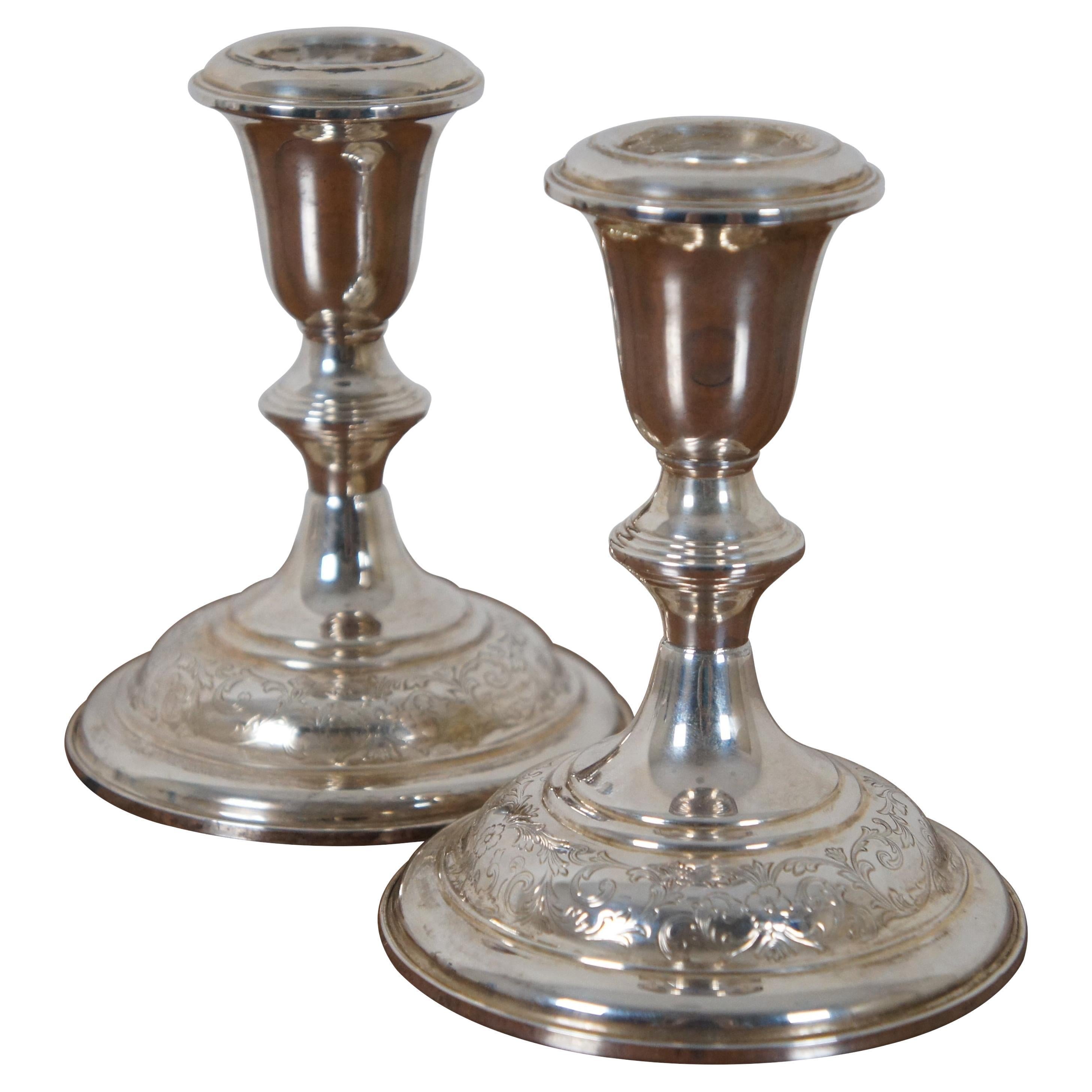 Mid Century Kirk and Son Sterling Silver Taper Candlesticks Candle