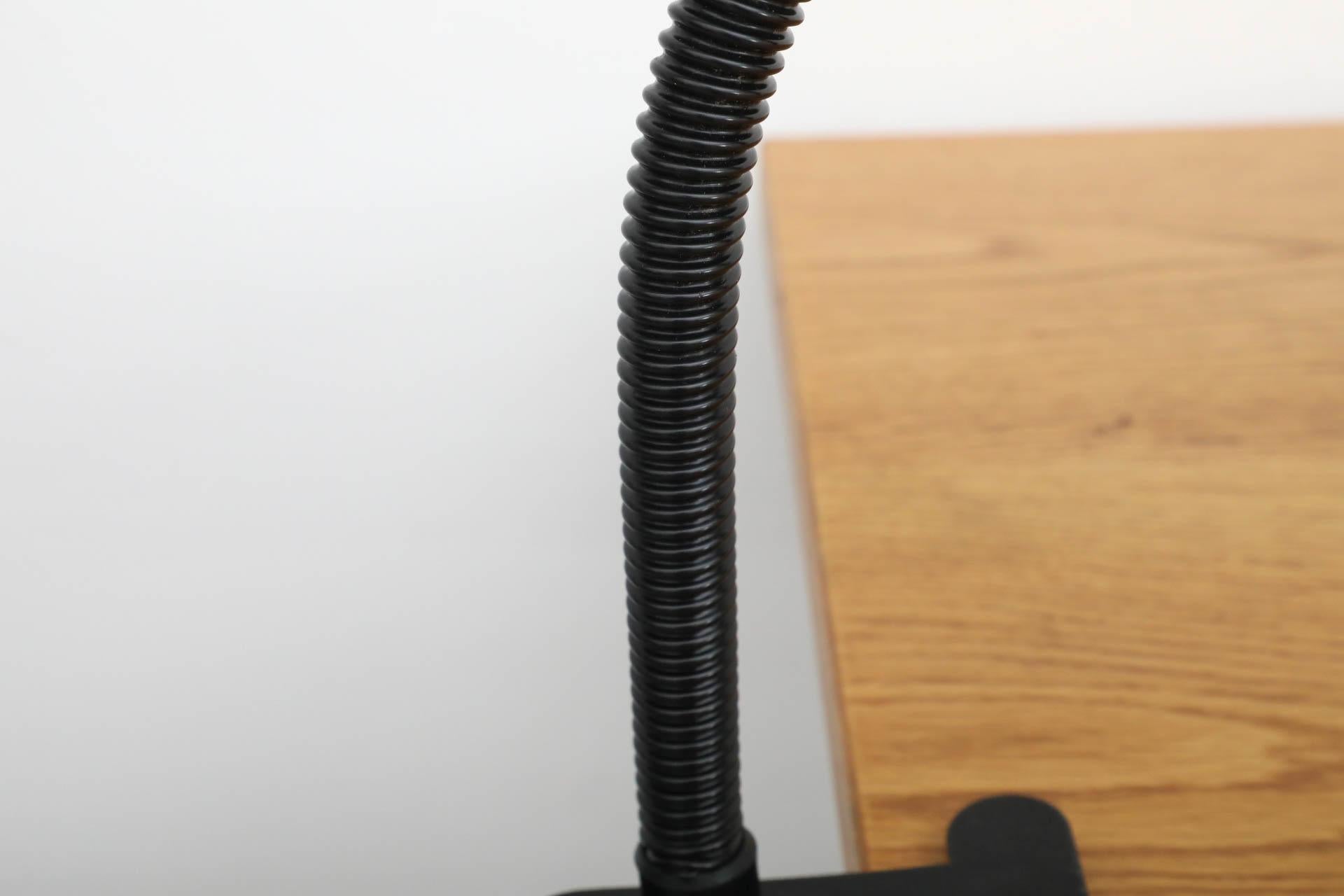 Mid-Century Kisho Kurokawa Inspired Black Gooseneck Clamp-On Light For Sale 2