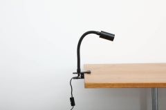 Mid-Century Kisho Kurokawa Inspired Black Gooseneck Clamp-On Light