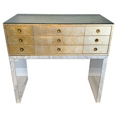 Mid Century Kittinger Gold Leaf Chest of Drawers on Antiqued Mirror Base, 1950s