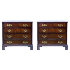 Mid-Century Kittinger Mahogany Chippendale Style Chest, Pair