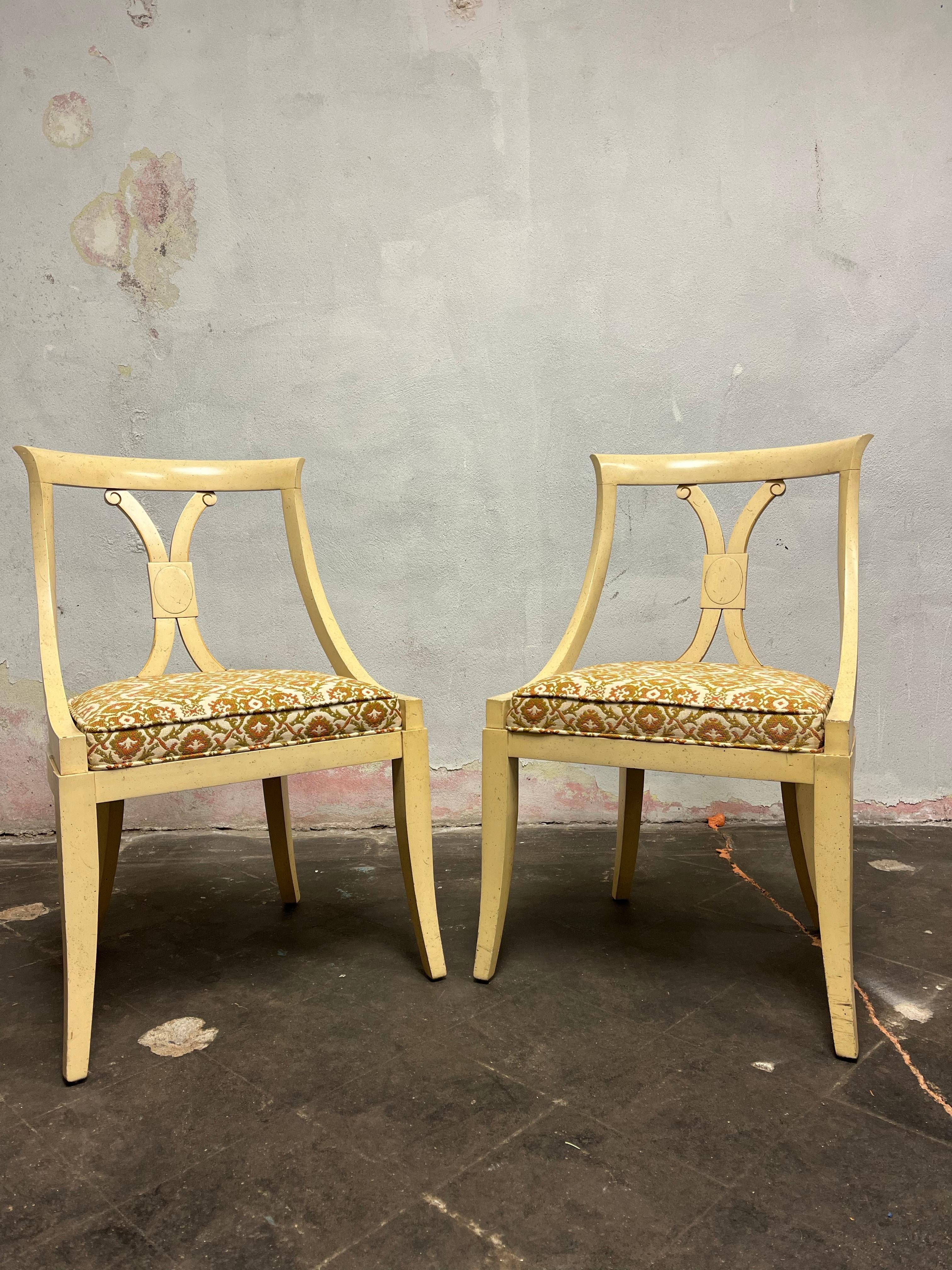 20th Century Mid Century Klismos Chairs a Pair For Sale