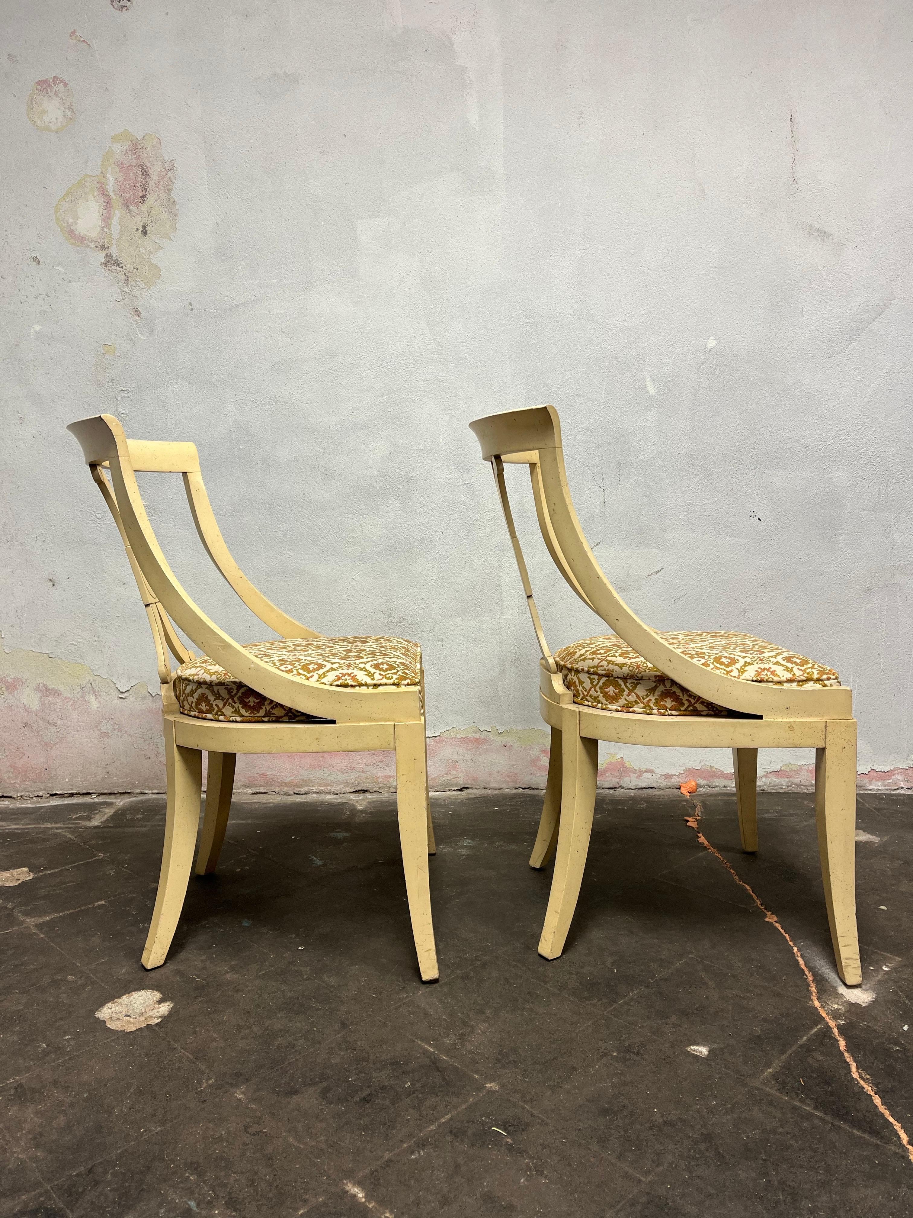 Mid Century Klismos Chairs a Pair For Sale 1