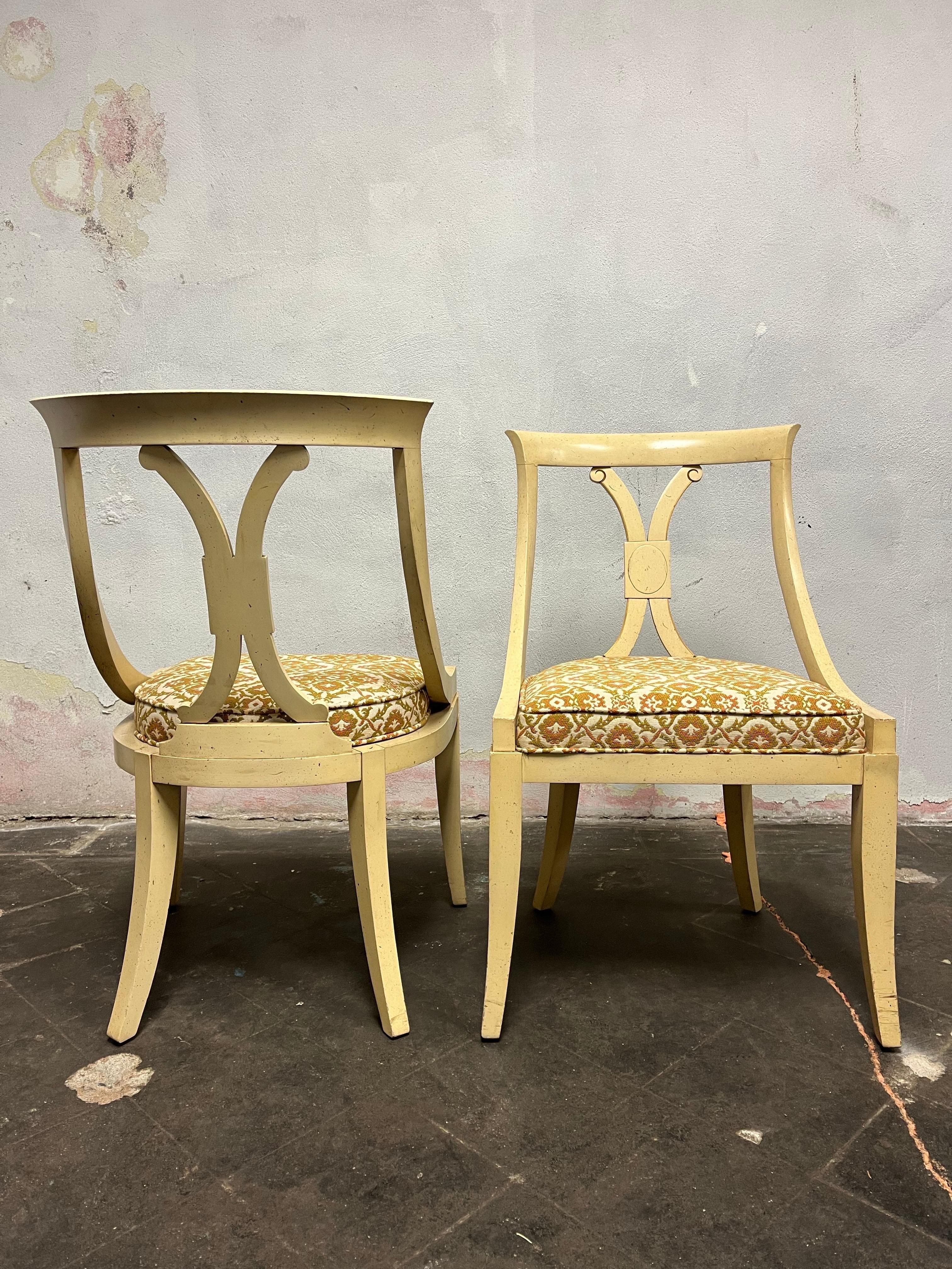 Mid Century Klismos Chairs a Pair For Sale 2