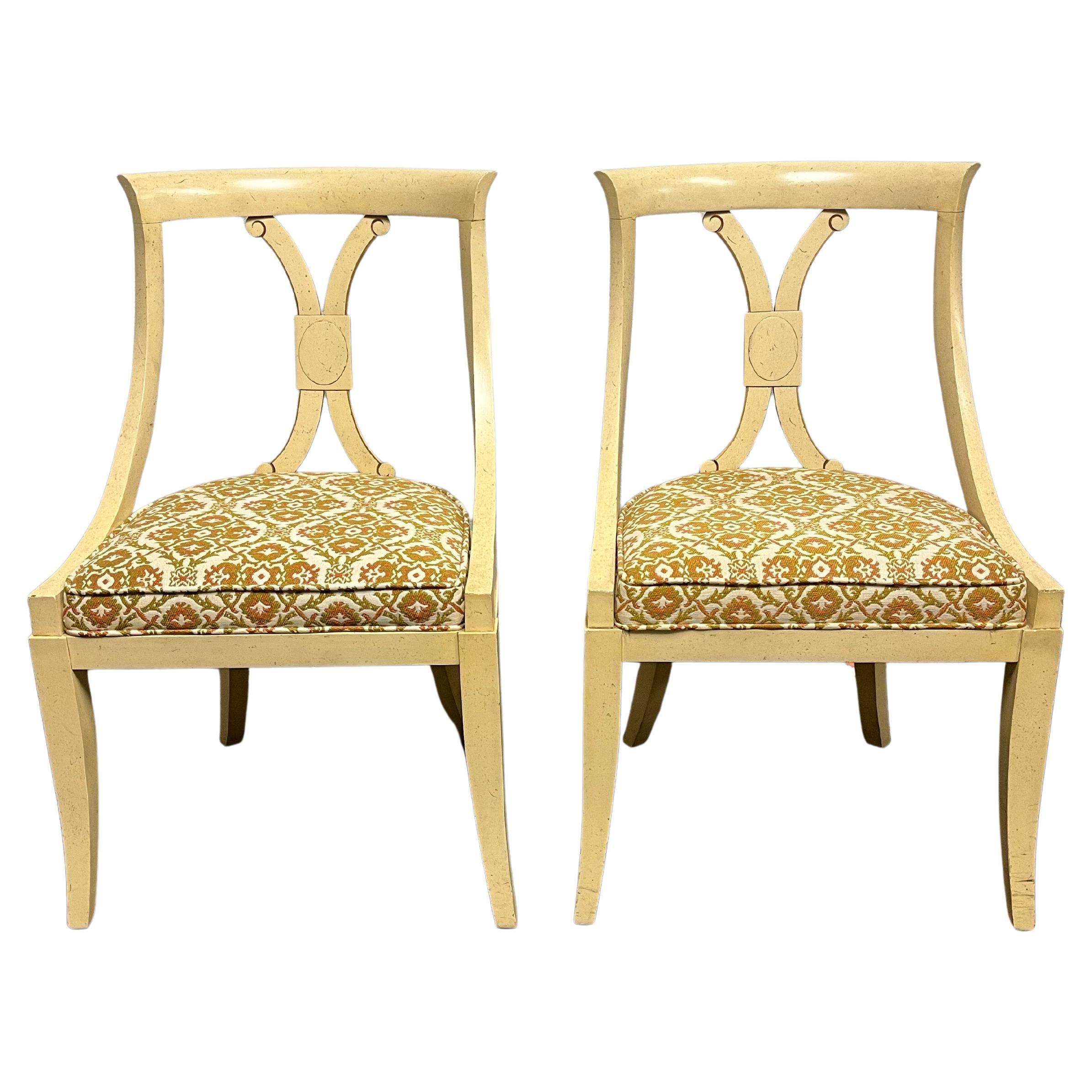 Mid Century Klismos Chairs a Pair