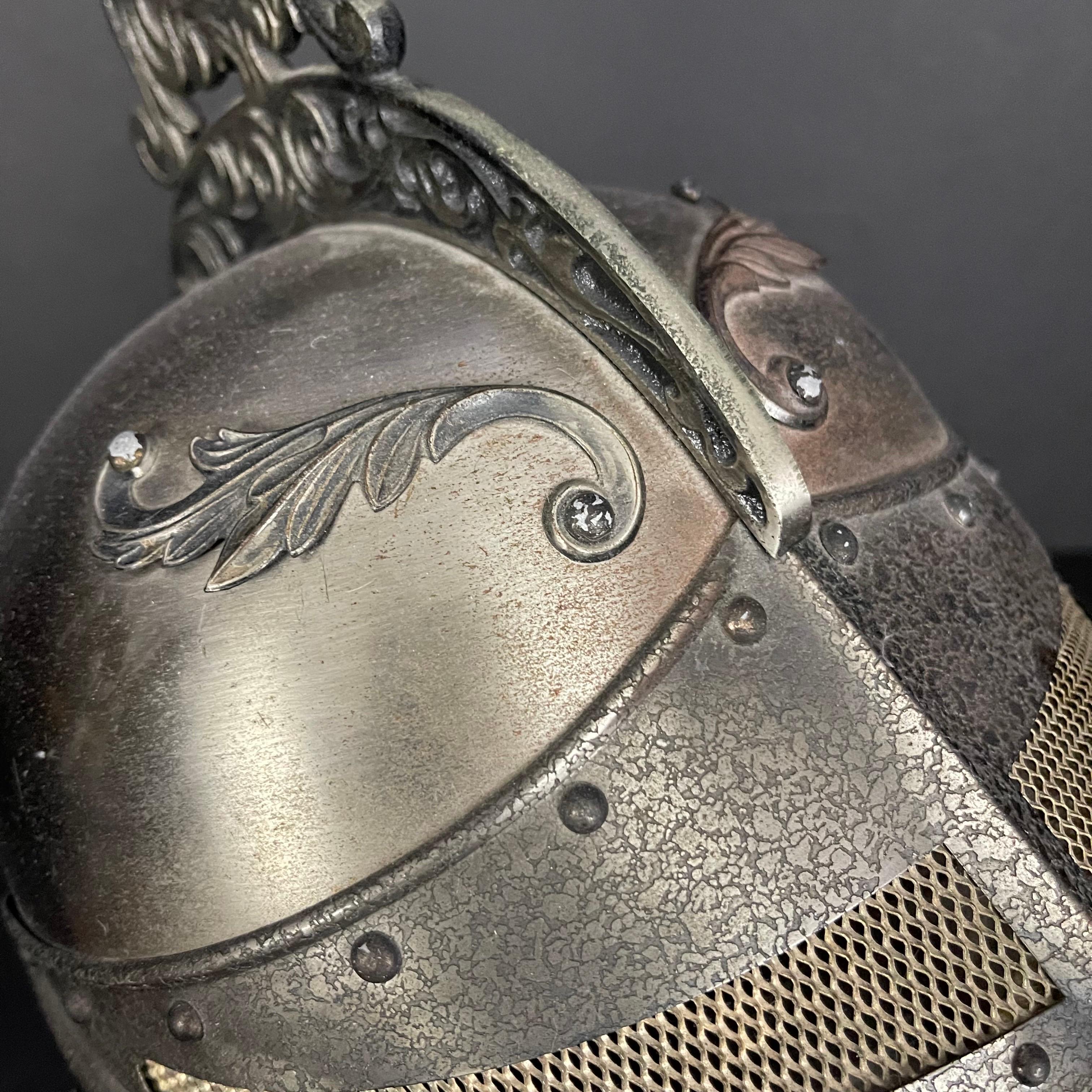 Mid-Century Knight Helmet Form Musical Box Hidden Bar Serving Decanter Set For Sale 9