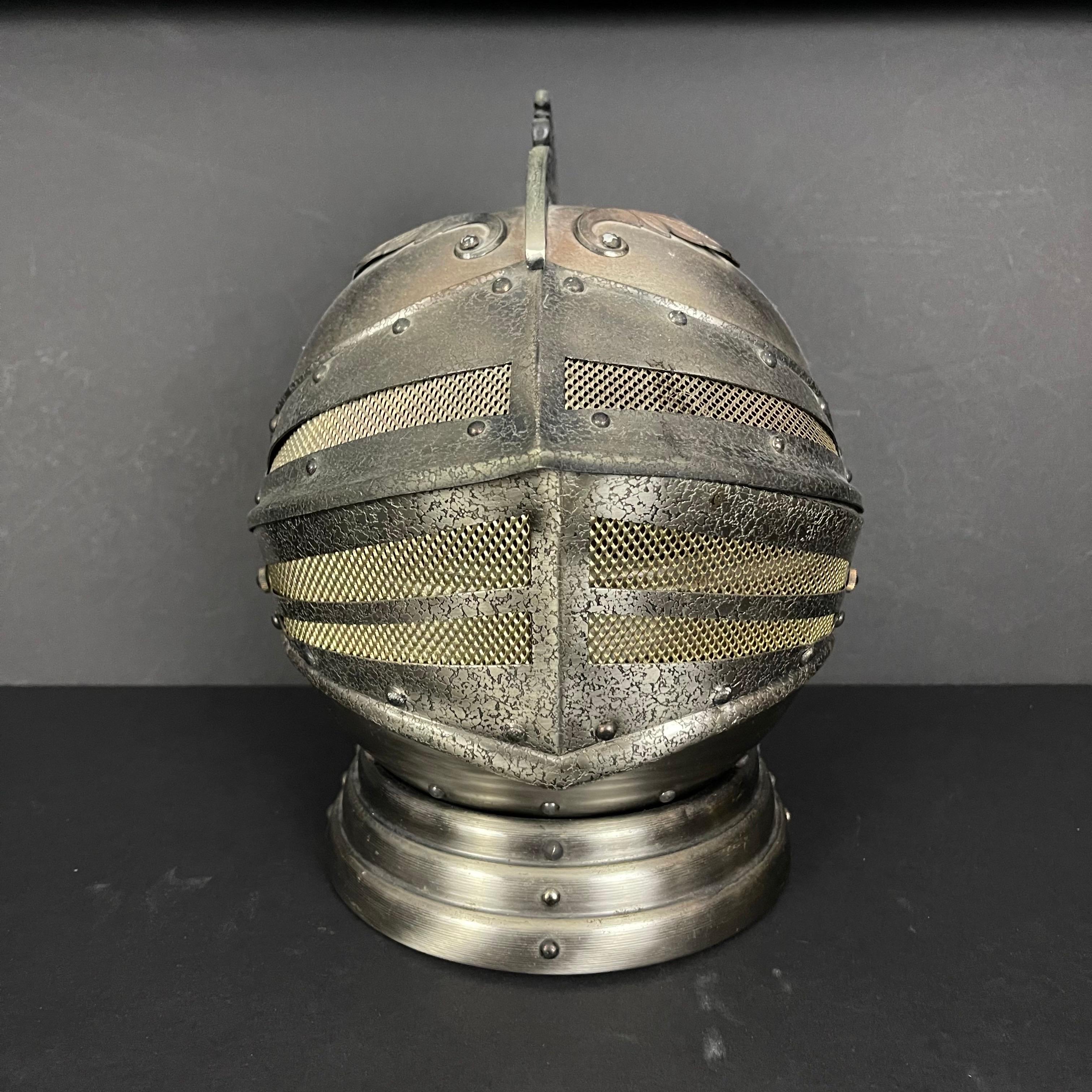 Mid-Century Knight Helmet Form Musical Box Hidden Bar Serving Decanter Set For Sale 10