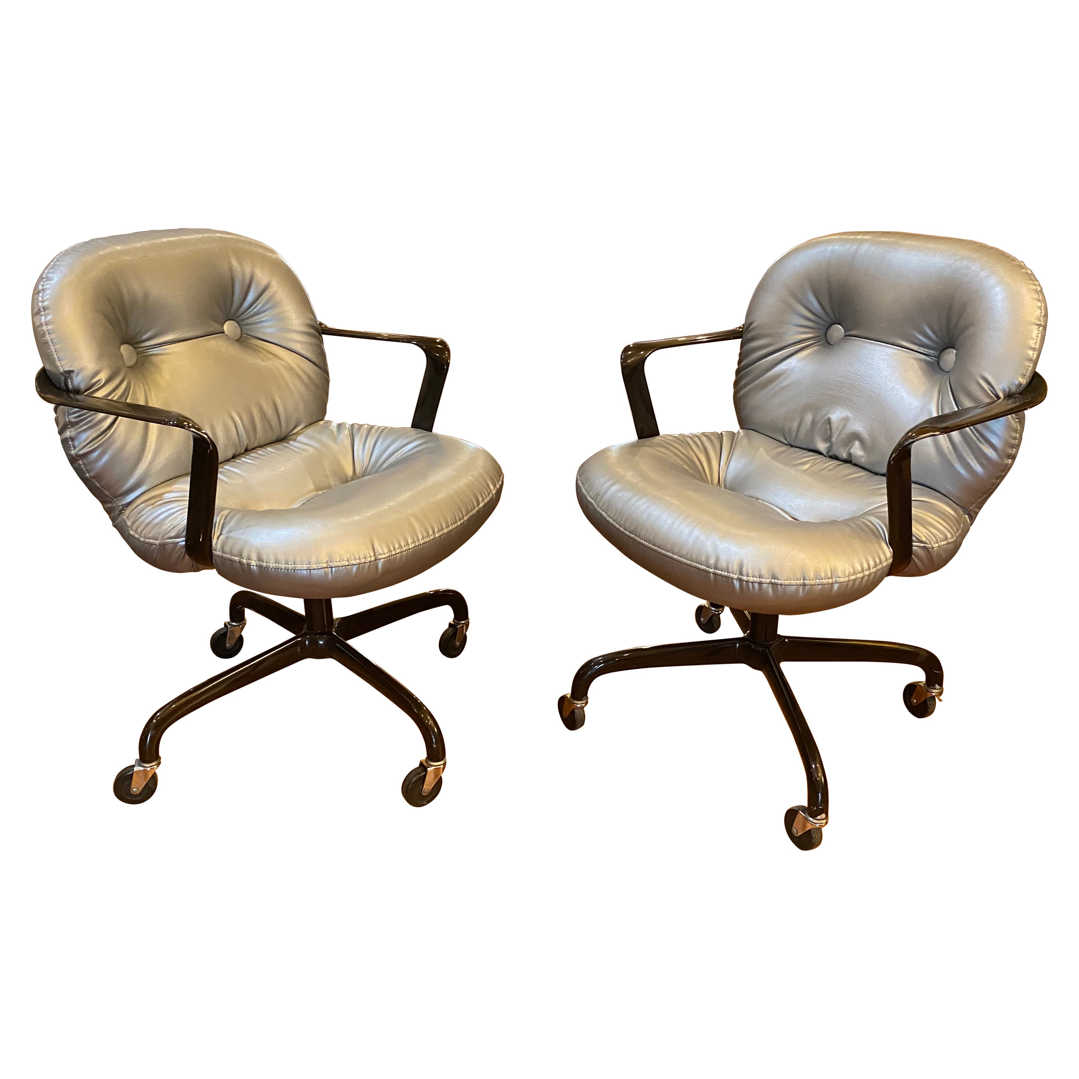 Mid Century Knoll 2328 Morrison Hannah Task Office Armchairs Pair 1970s Pair in vendita