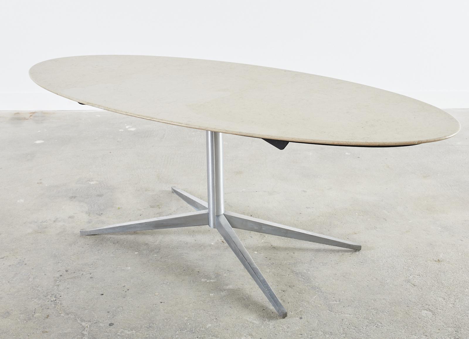 Mid-Century Knoll Attributed Oval Stone Top Dining Table 4