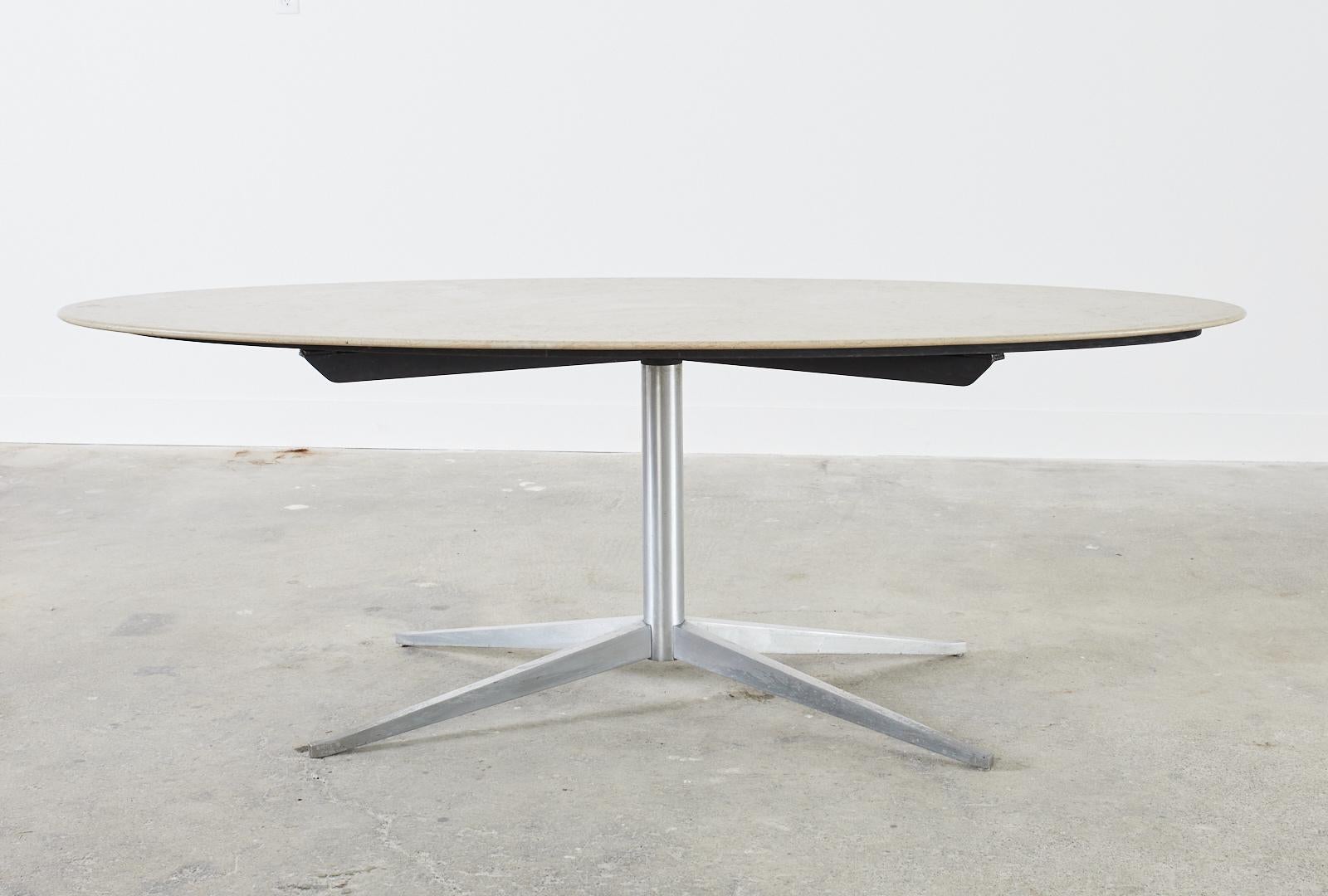 Mid-Century Knoll Attributed Oval Stone Top Dining Table 11