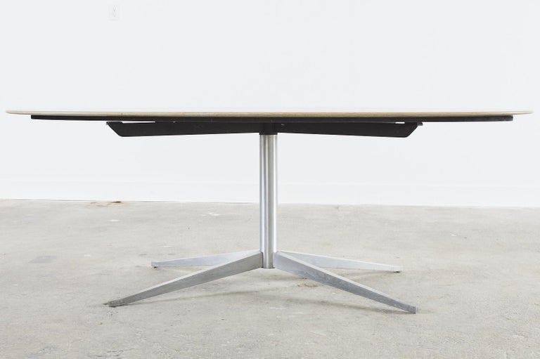 Molded Mid-Century Knoll Attributed Oval Stone Top Dining Table For Sale