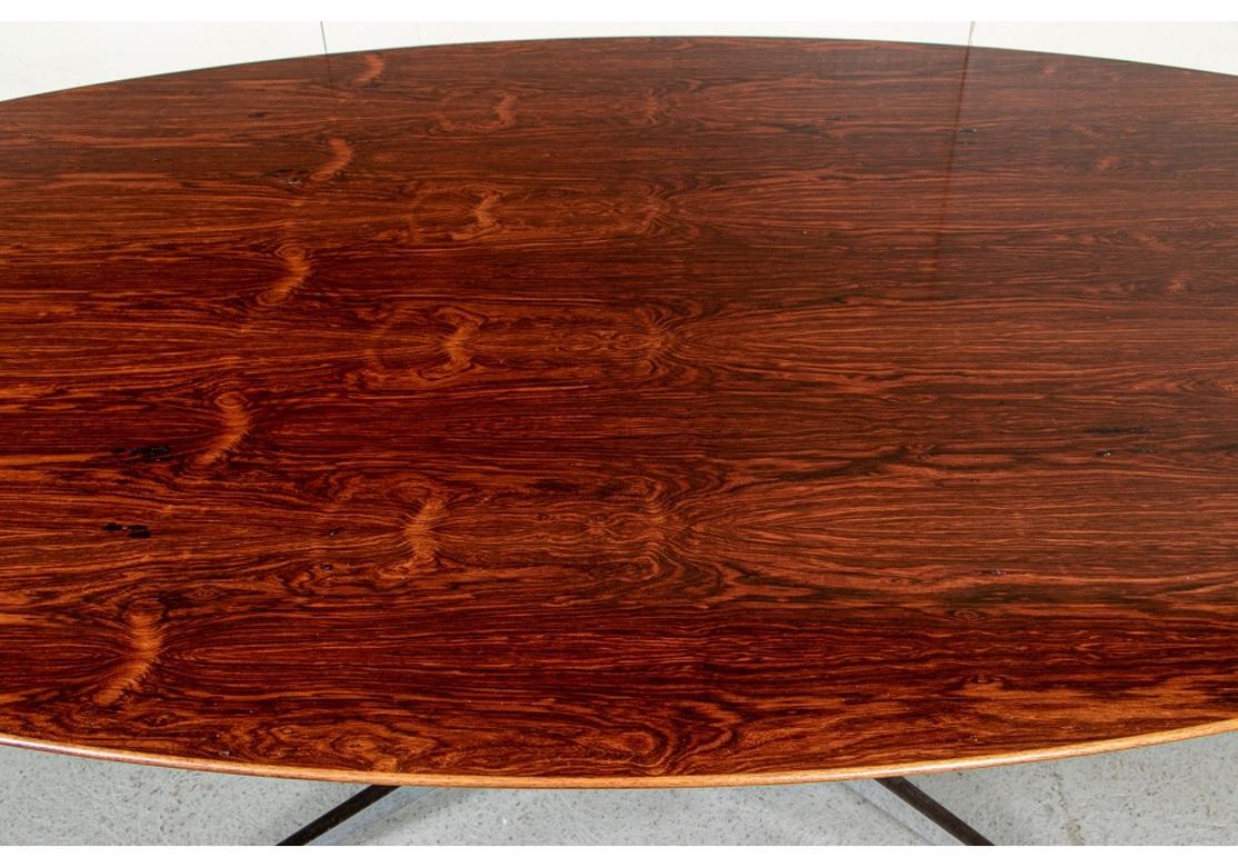 Midcentury Knoll International Oval Zebra Wood Dining/ Conference Table In Good Condition In Bridgeport, CT