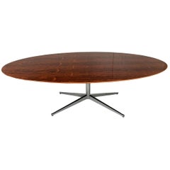 Midcentury Knoll International Oval Zebra Holz Esszimmer / Konferenztisch