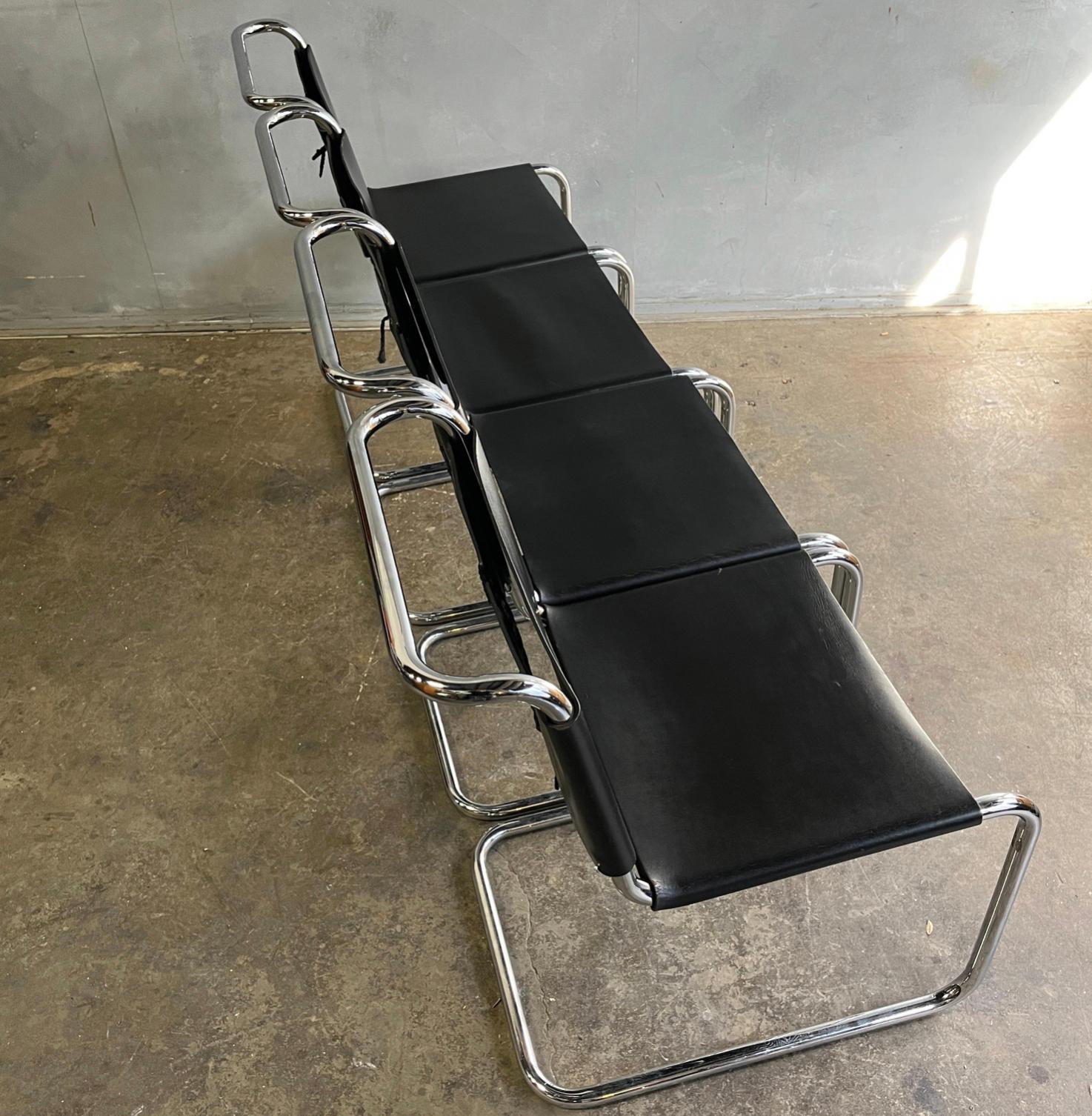 Leather Mid-Century Knoll Spoleto Chairs 1970s Sold Individually. For Sale