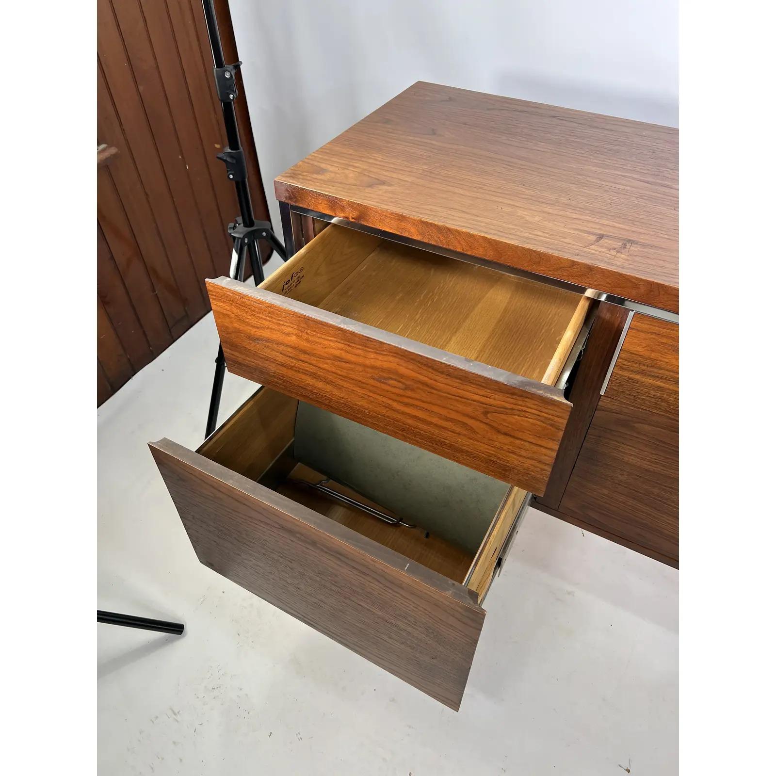 Mid-Century Knoll Style Walnut Credenza Made by Jofco 1