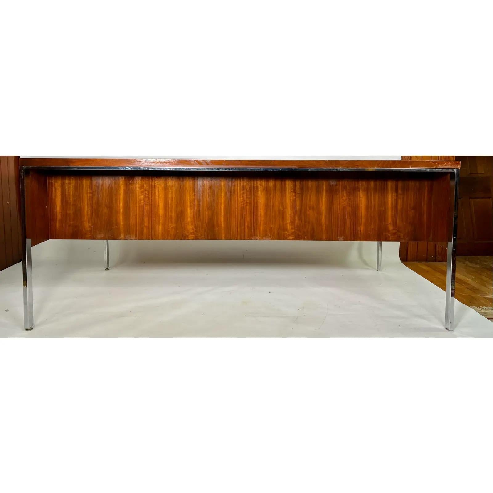 Mid-Century Knoll Style Walnut Executive Desk Made by Jofco 1