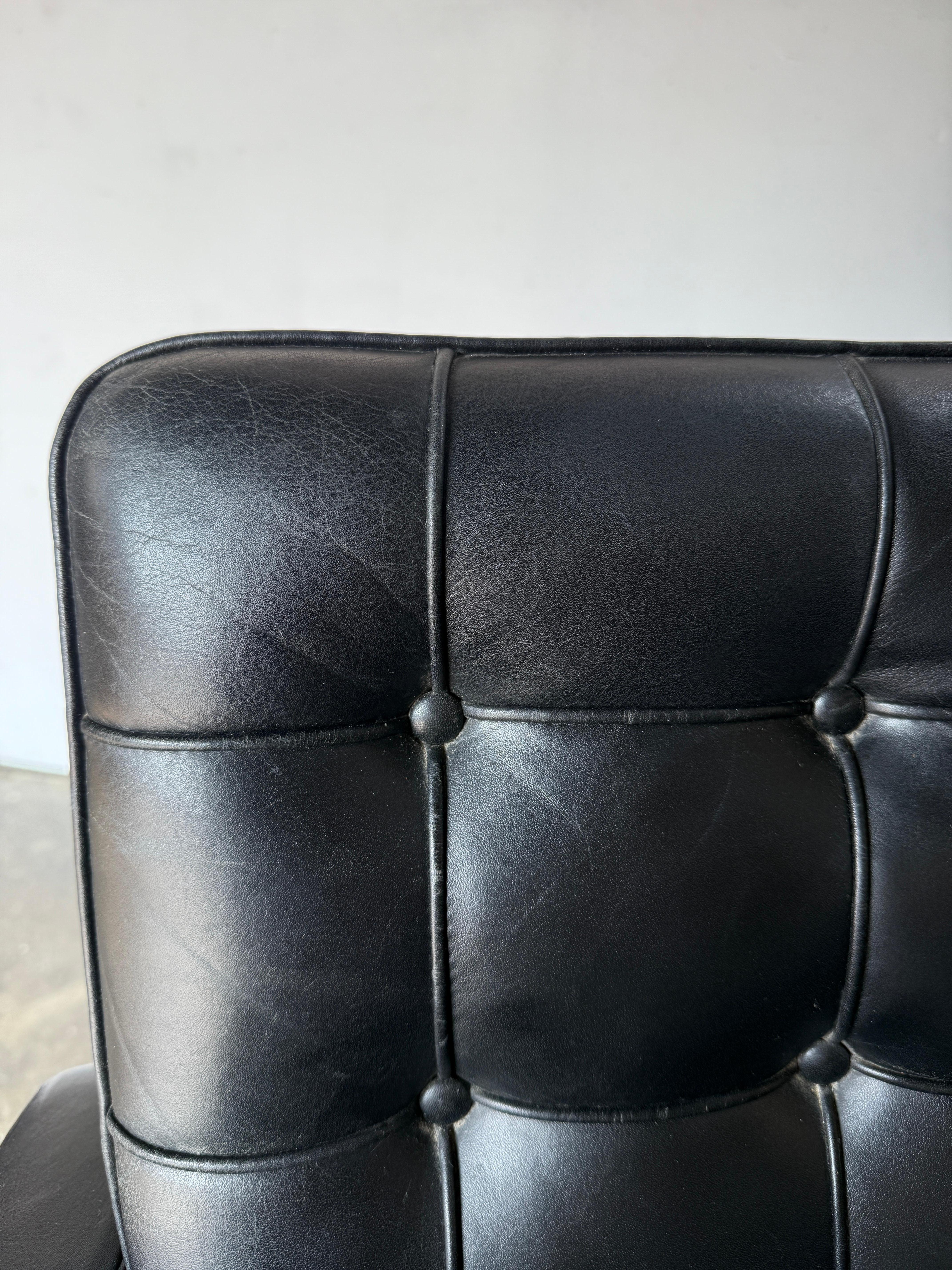 Mid-20th Century Mid century Knoll Vincent Cafiero Black Leather executive office desk chair