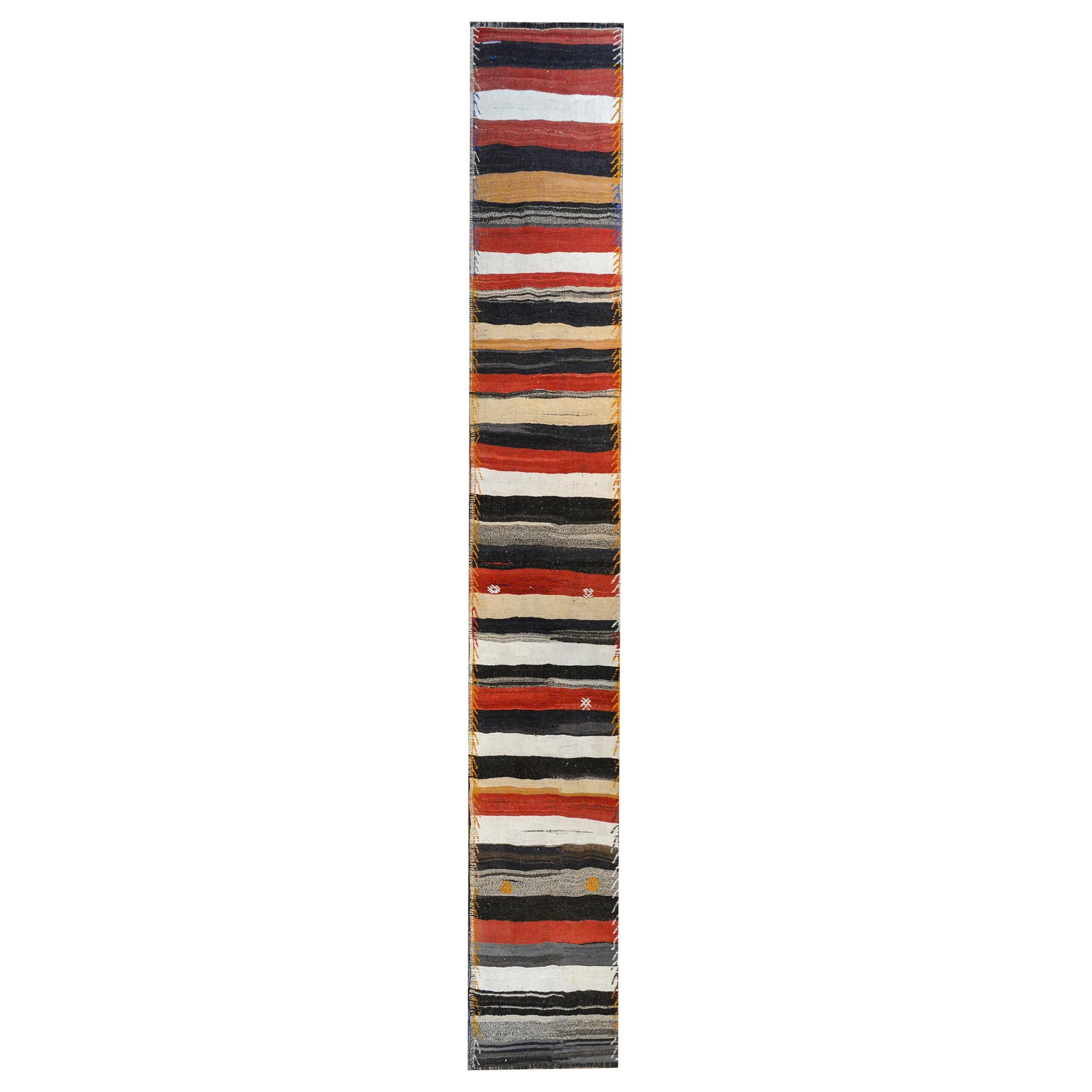 Midcentury Konya Kilim Runner For Sale