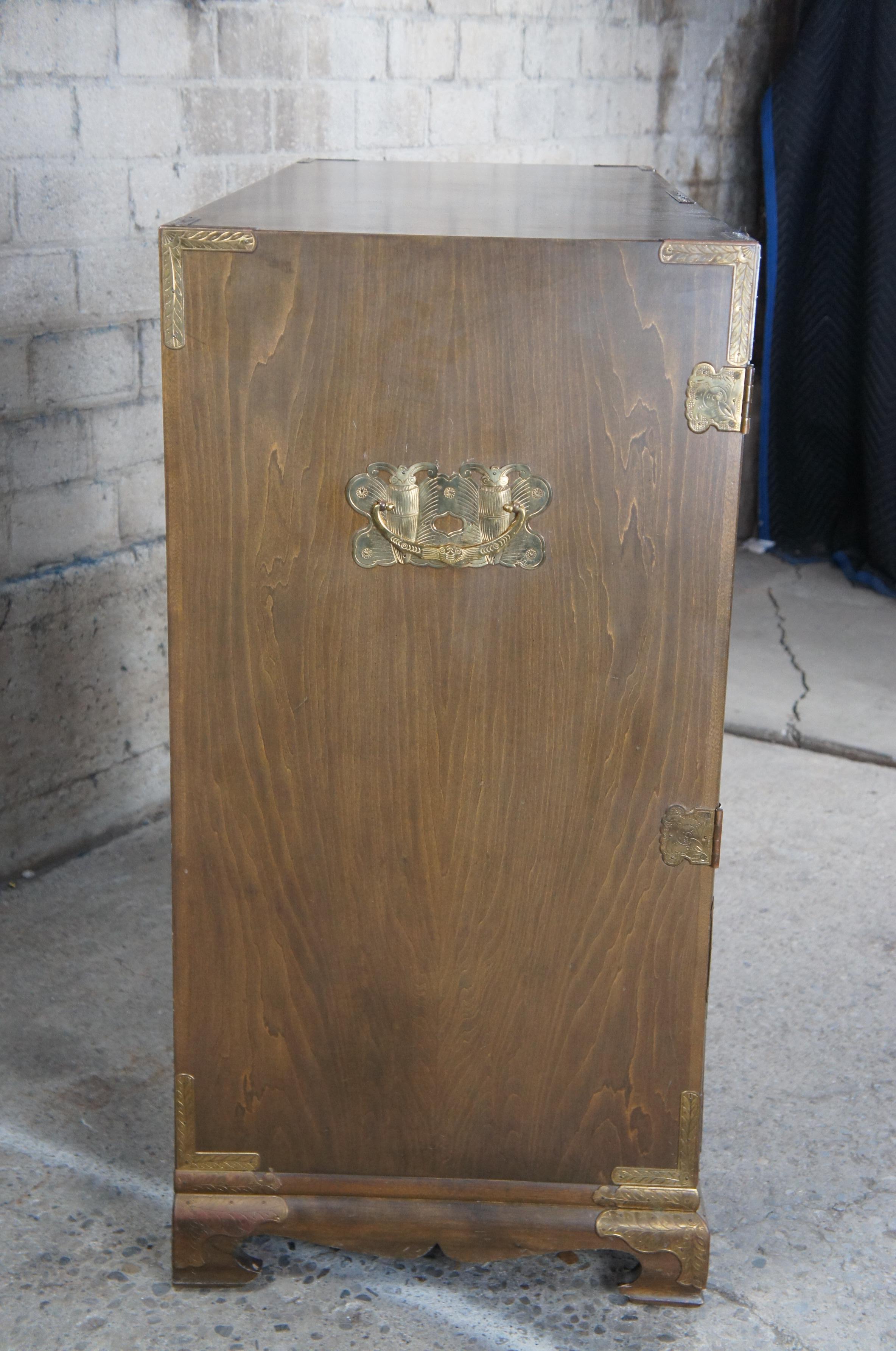 Mid Century Korean Pine Tansu Dowry Silver Chest Buffet Server Cabinet Campaign 5
