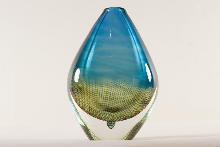 Mid-Century Kraka Glass Vase by Sven Palmqvist for Orrefors, 1960s For Sale 10
