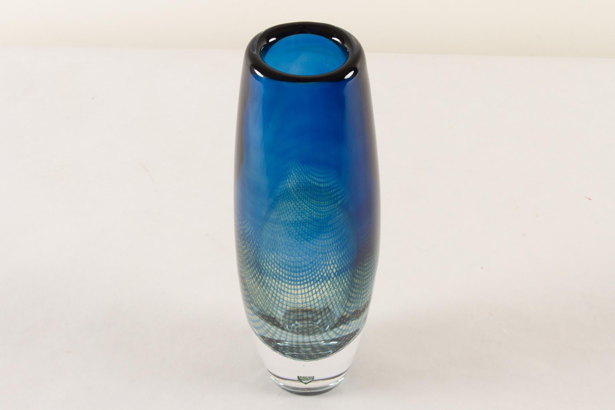 Swedish Mid-Century Kraka Glass Vase by Sven Palmqvist for Orrefors, 1960s