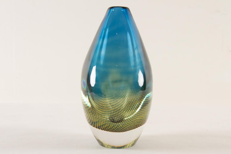 Mid-20th Century Mid-Century Kraka Glass Vase by Sven Palmqvist for Orrefors, 1960s For Sale