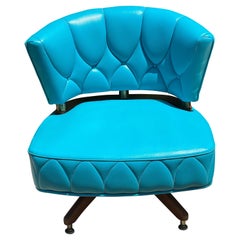 Sedia da salotto girevole turchese Kroehler di metà secolo, 1962