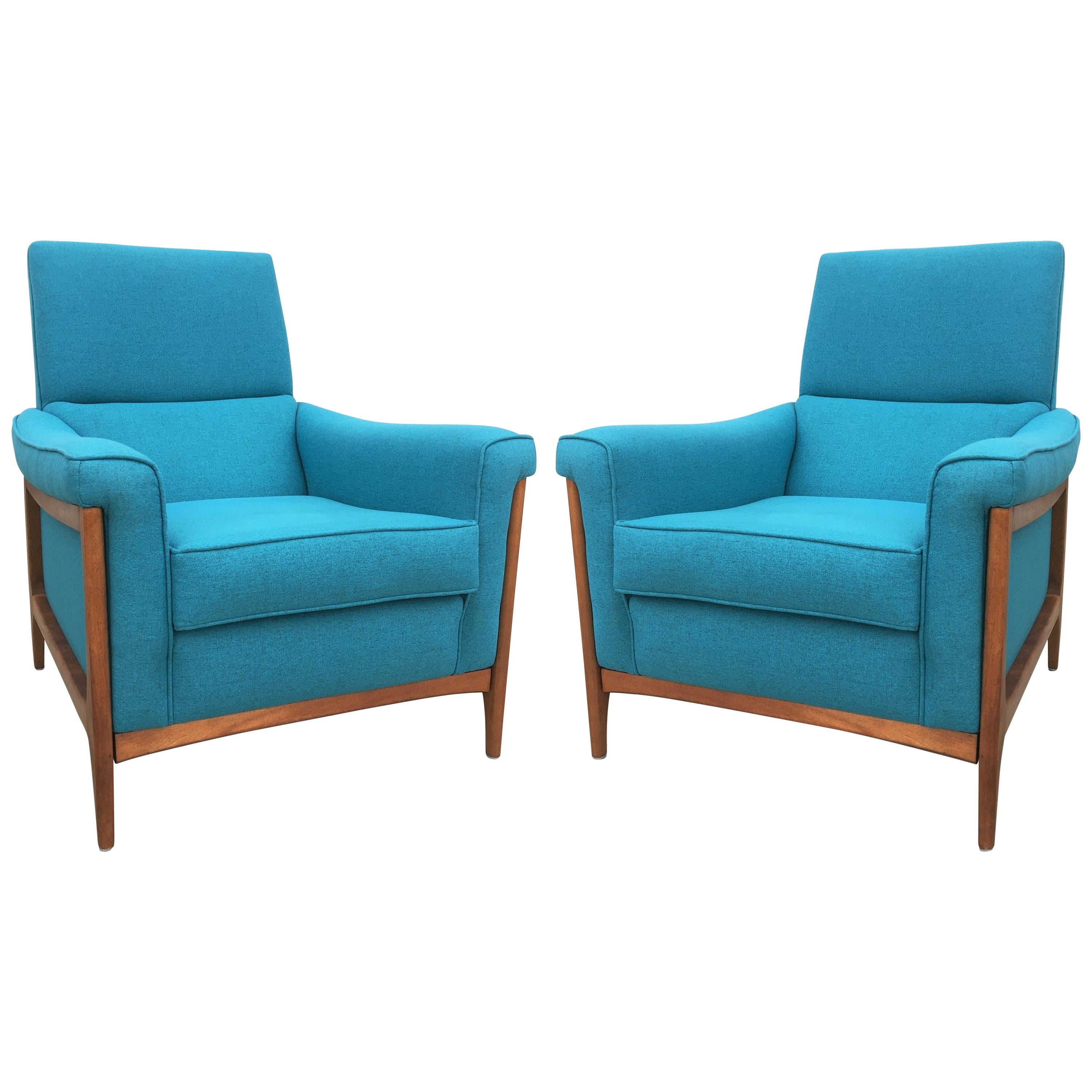 Midcentury Kroehler Upholstered Lounge Chairs