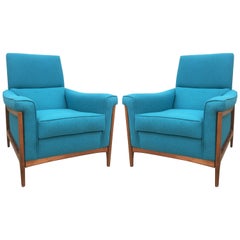 Midcentury Kroehler Upholstered Lounge Chairs