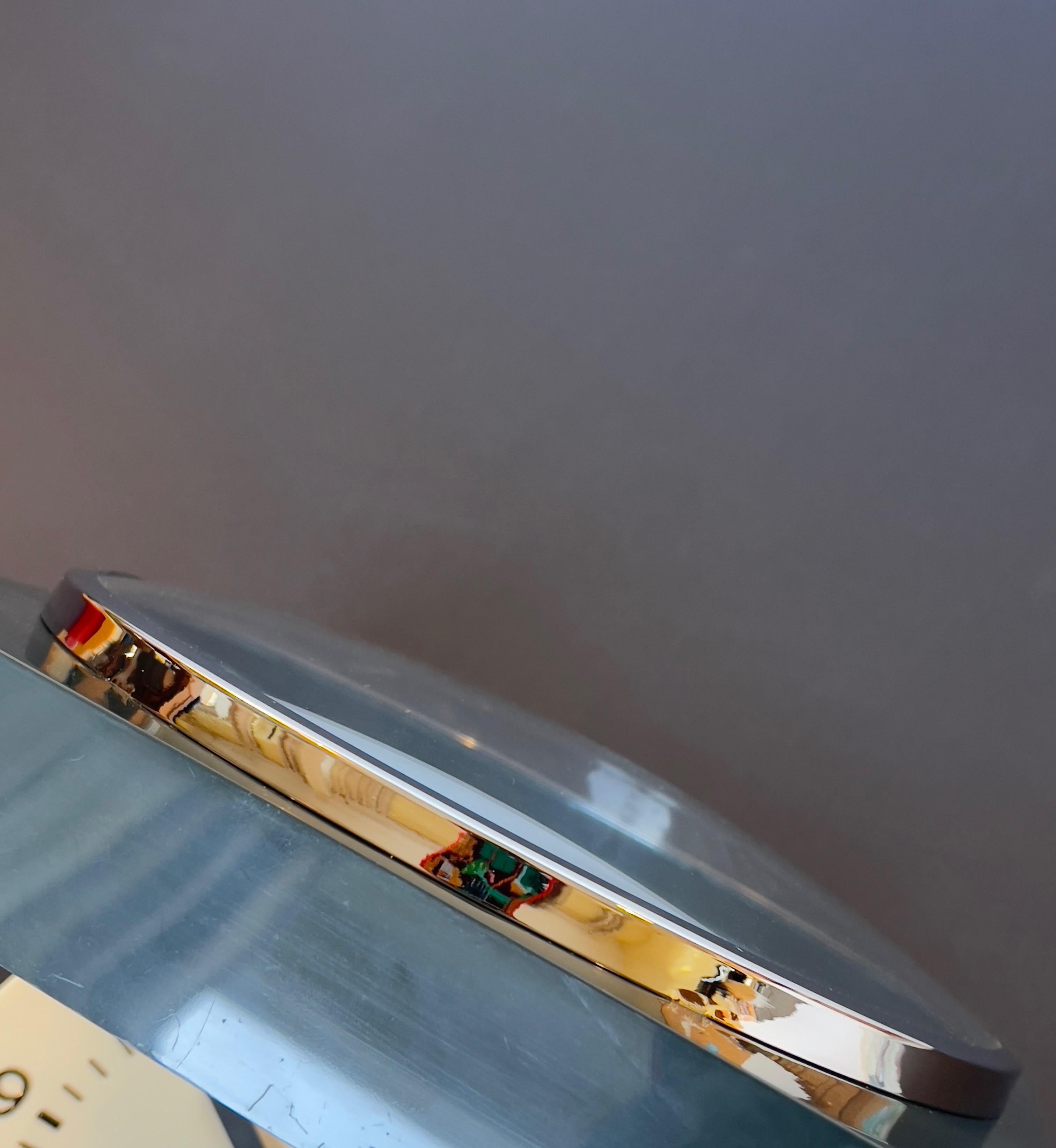 Reloj de pared Krups de mediados de siglo 1970 Azul oscuro y cromo abombado, Alemania Plástico en venta