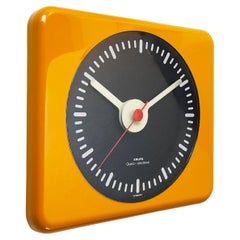 Mid-Century Krups Wall Clock 1970s Orange Quarz-Electronic, Germany